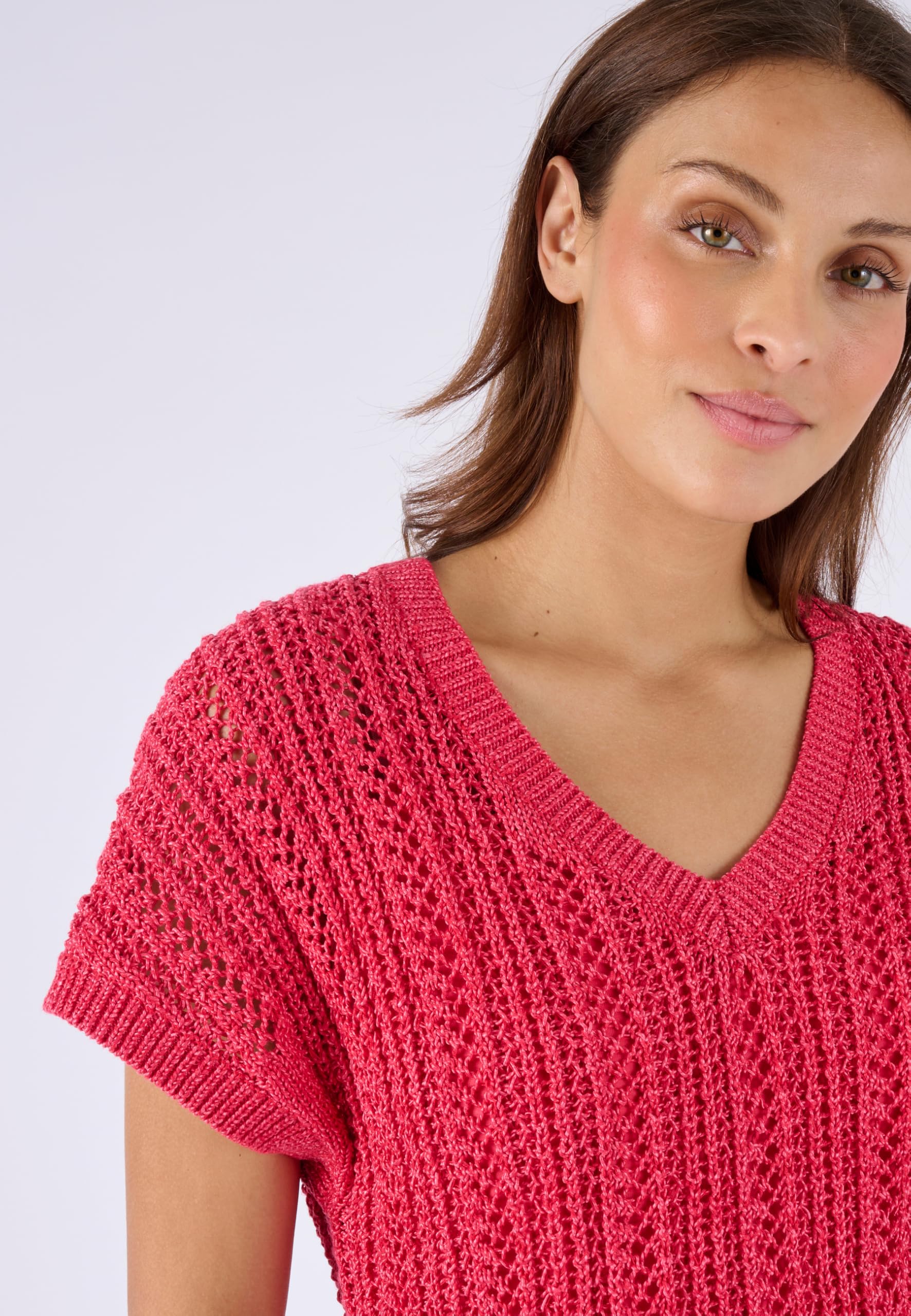 Damart Prêt-à-porter Maglione a coste fantasia donna scollo a V