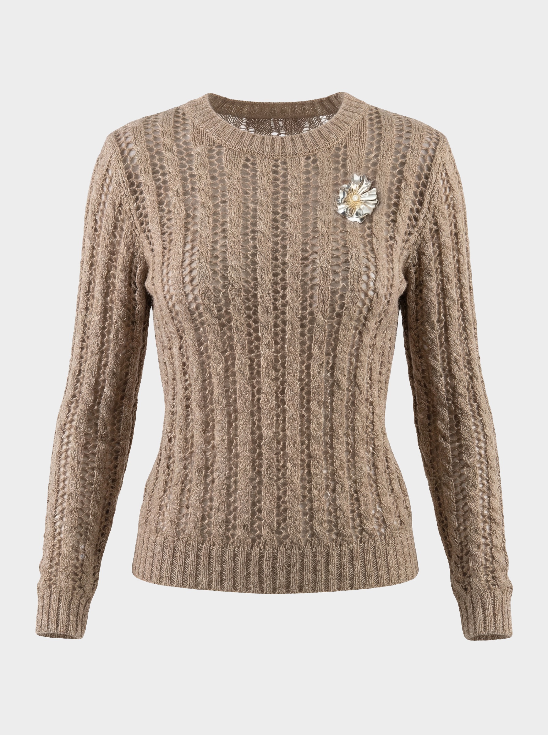 Markup Donna Maglieria Girocollo in filato traforato maglia