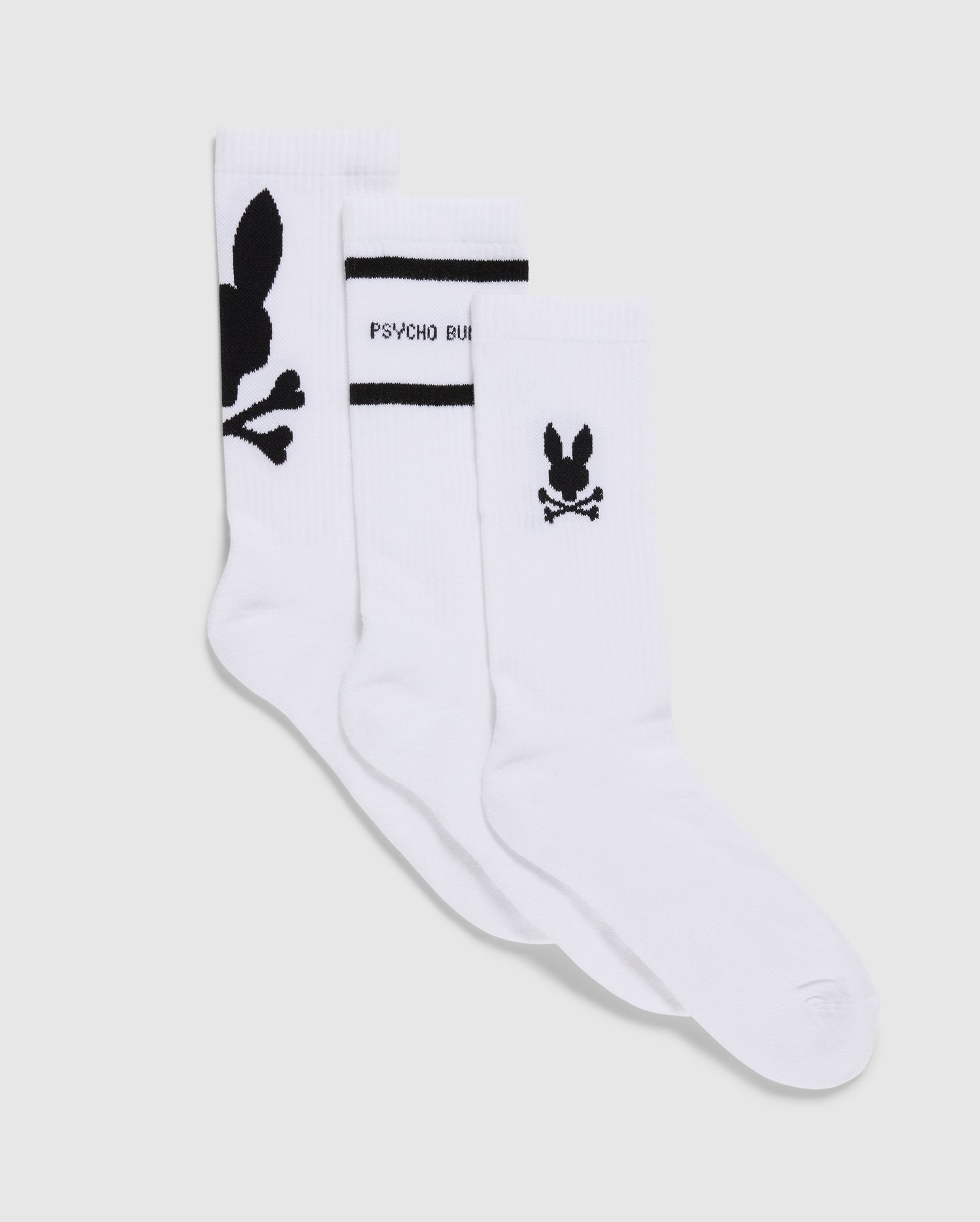 Psycho Bunny Accessories Mens 3 Pack Sport Sock B6F997D200 calze bianche 3 paia