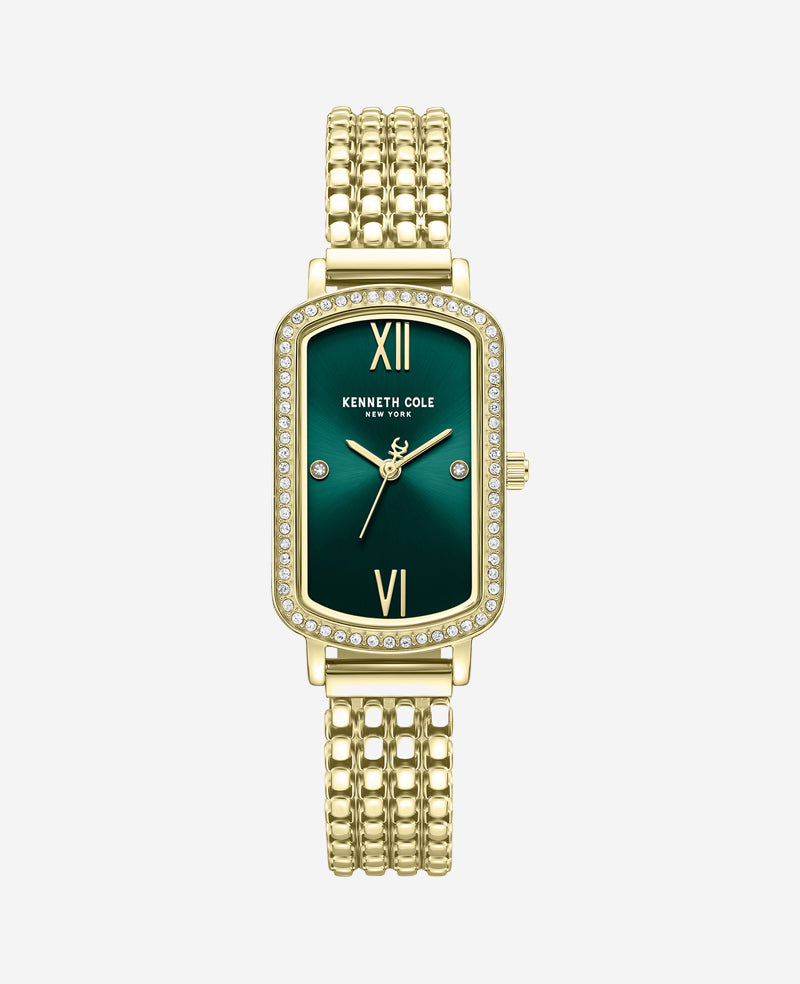 Kenneth Cole Reaction Watches Classic Bracelet Watch orologio dorato quadrante verde