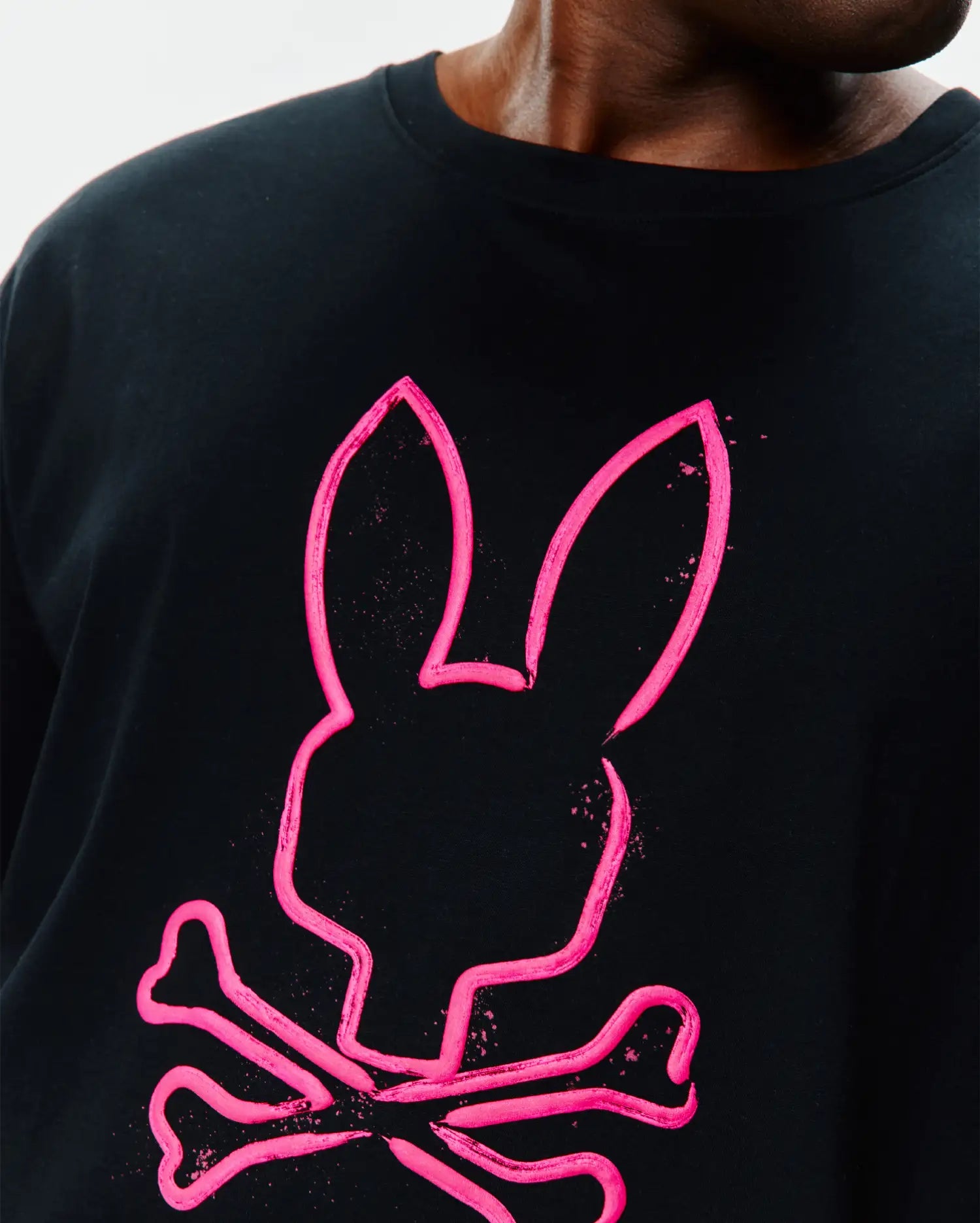 Psycho Bunny Big & Tall Duncan Graphic Tee T-shirt nera 1XL–6XL in Pima