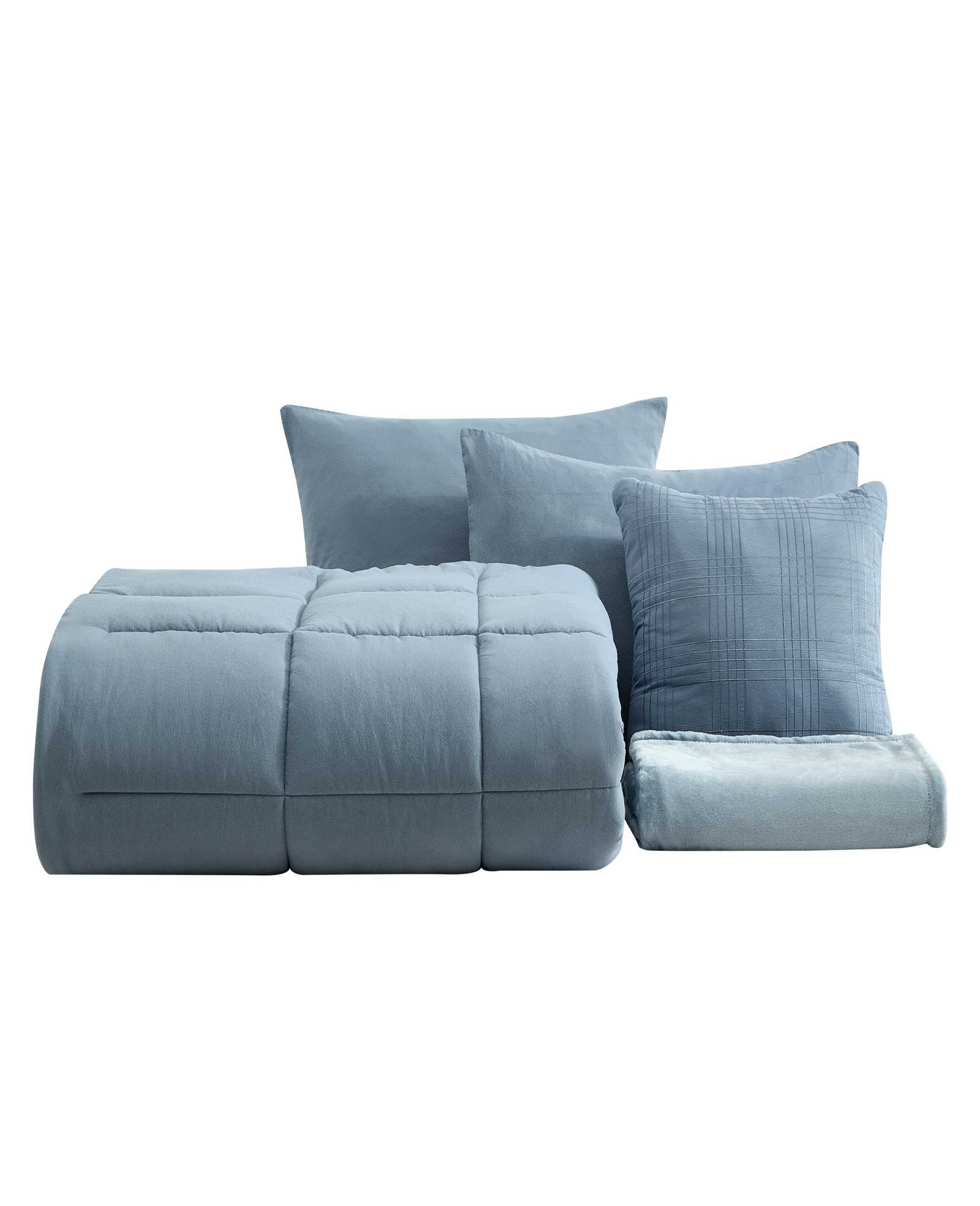 Kenneth Cole Reaction Home & Bedding Stonewashed Solid Comforter Set piumone blu Full/Queen, leggero
