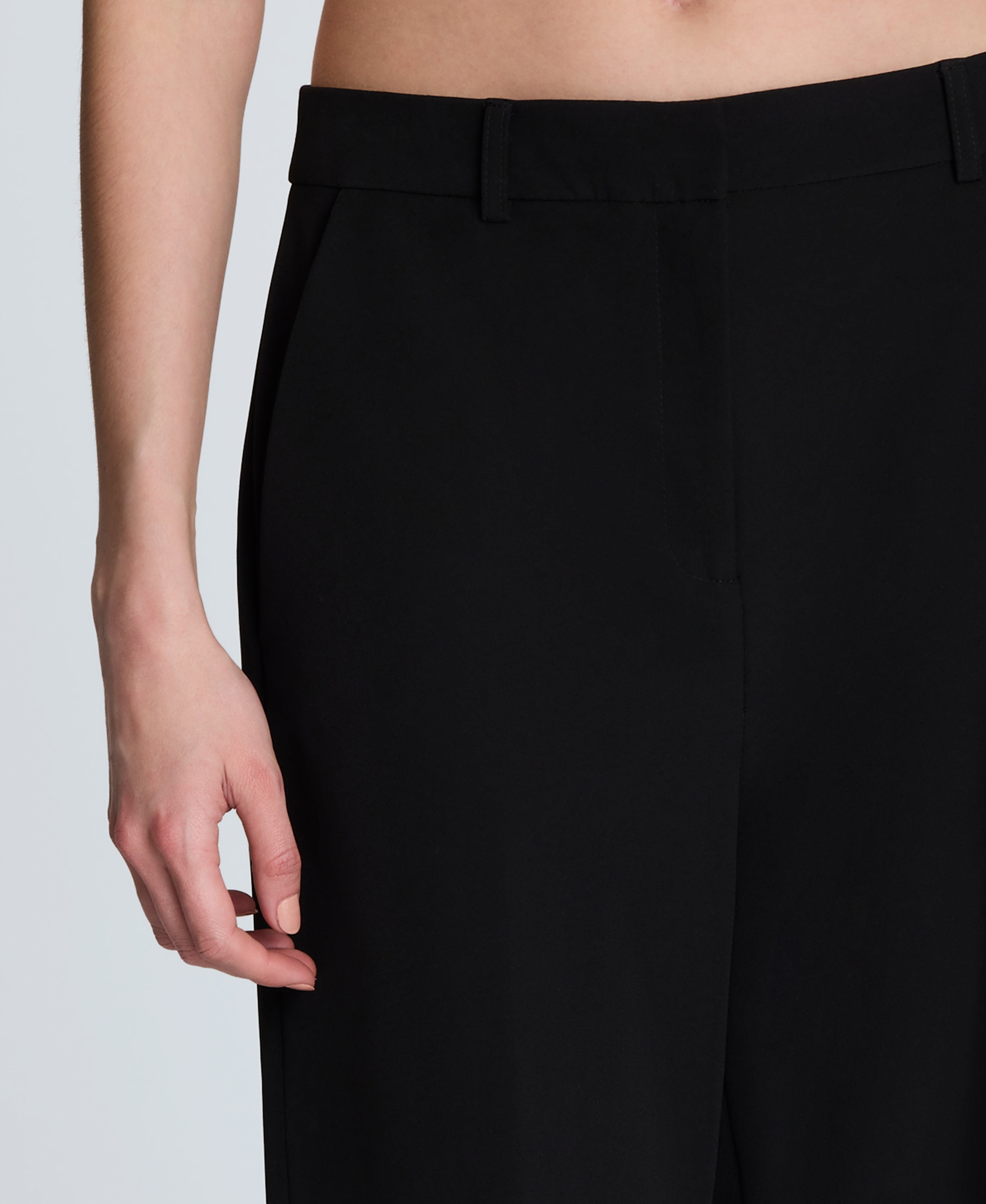 Kenneth Cole Reaction Clothing Luxe Twill Wide Leg Pant pantaloni neri
