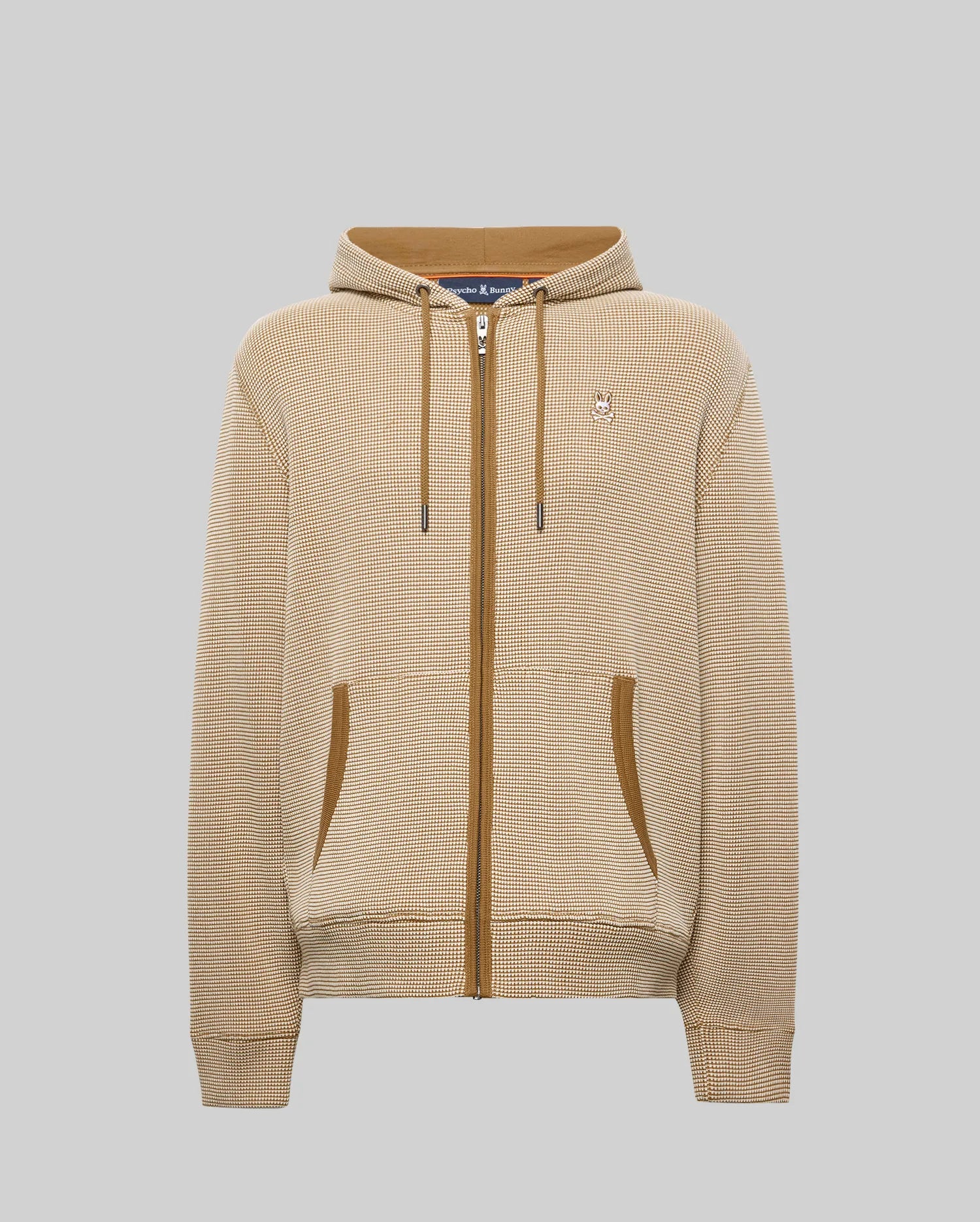 Psycho Bunny Maxton Waffle Full Zip Hoodie MT0500170 felpa con cappuccio Pristine 250 in cotone