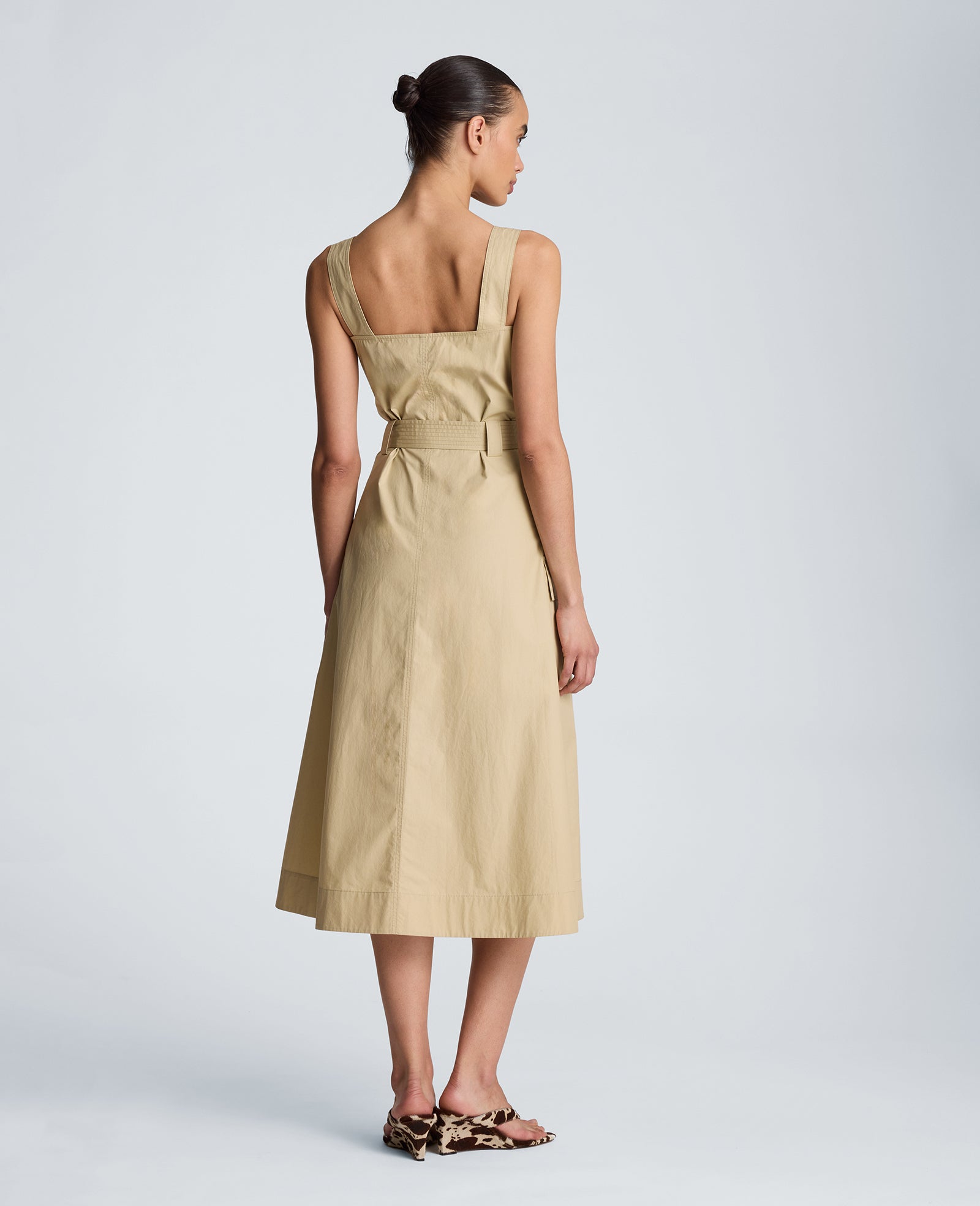 Kenneth Cole Reaction Clothing Cargo Midi Dress safari tan in cotone