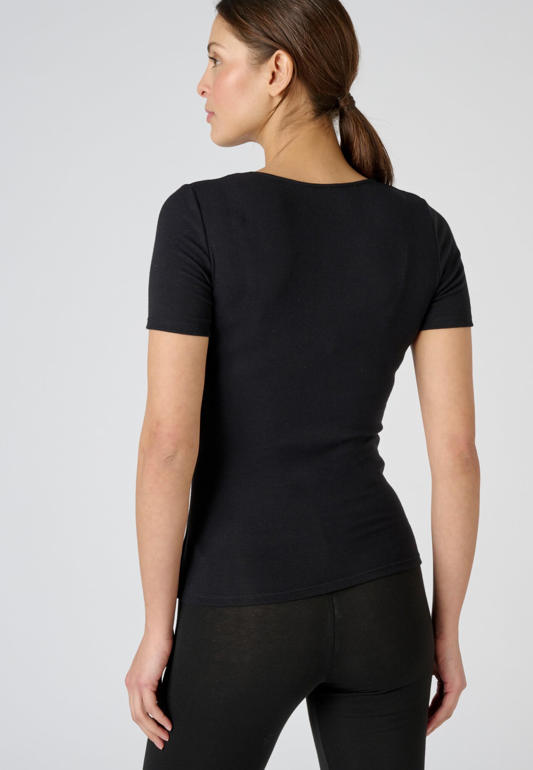 Damart Thermolactyl Sensitive maglietta donna manica corta nera calore 3