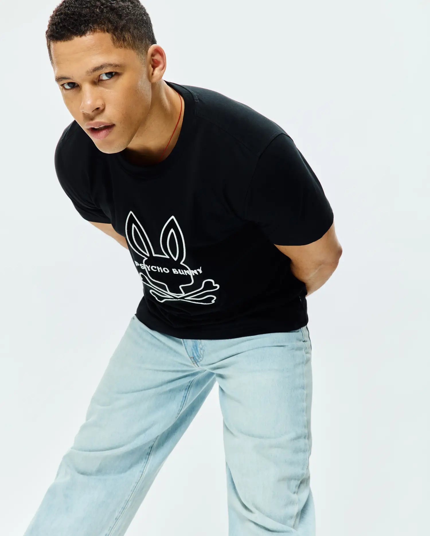 Psycho Bunny Men's Tees Craig Graphic Tee T-shirt nera cotone