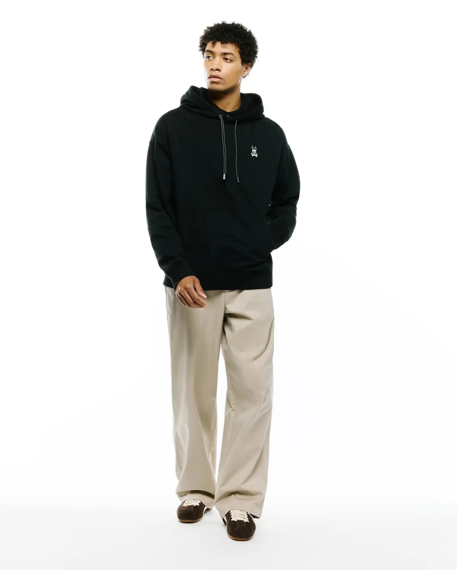 Psycho Bunny Men's Sweatshirts & Hoodies Terrence Fleece Hoodie MT0500254 felpa nera oversize