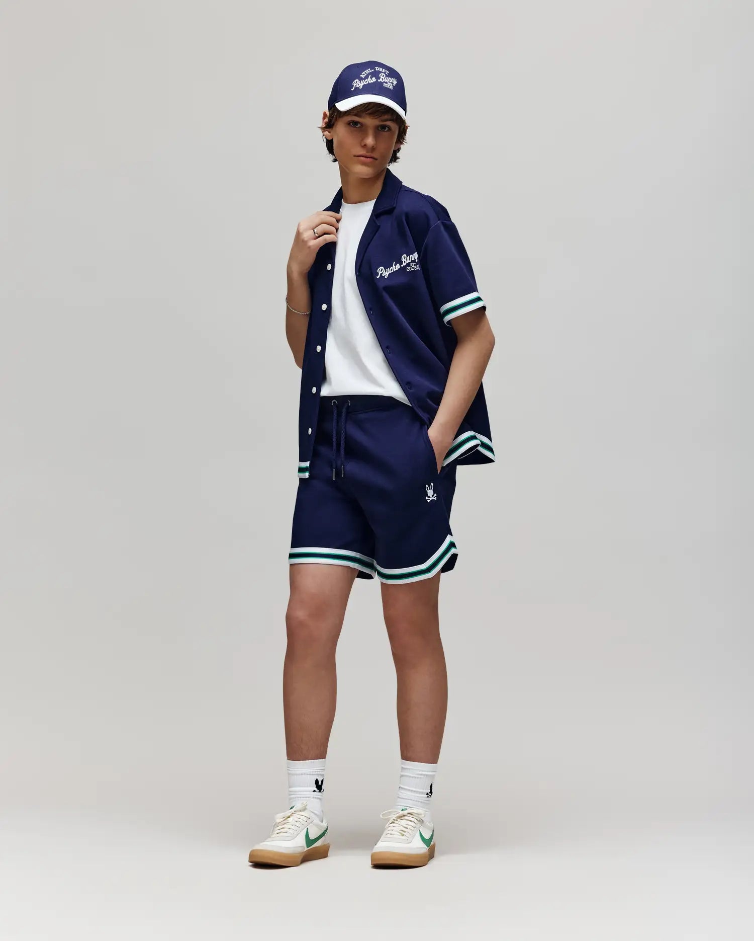 Psycho Bunny Basil Taped Short 3"- 7" short bambino blu