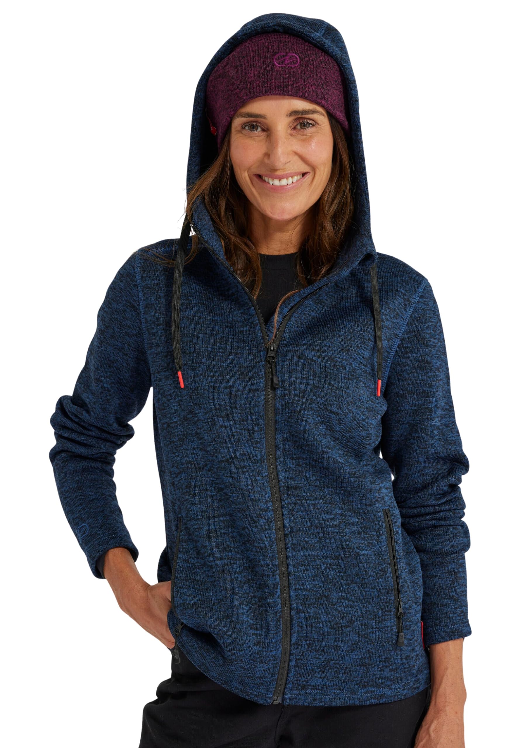 Damart Prêt-à-porter Giacca in pile con cappuccio Thermolactyl XS blu