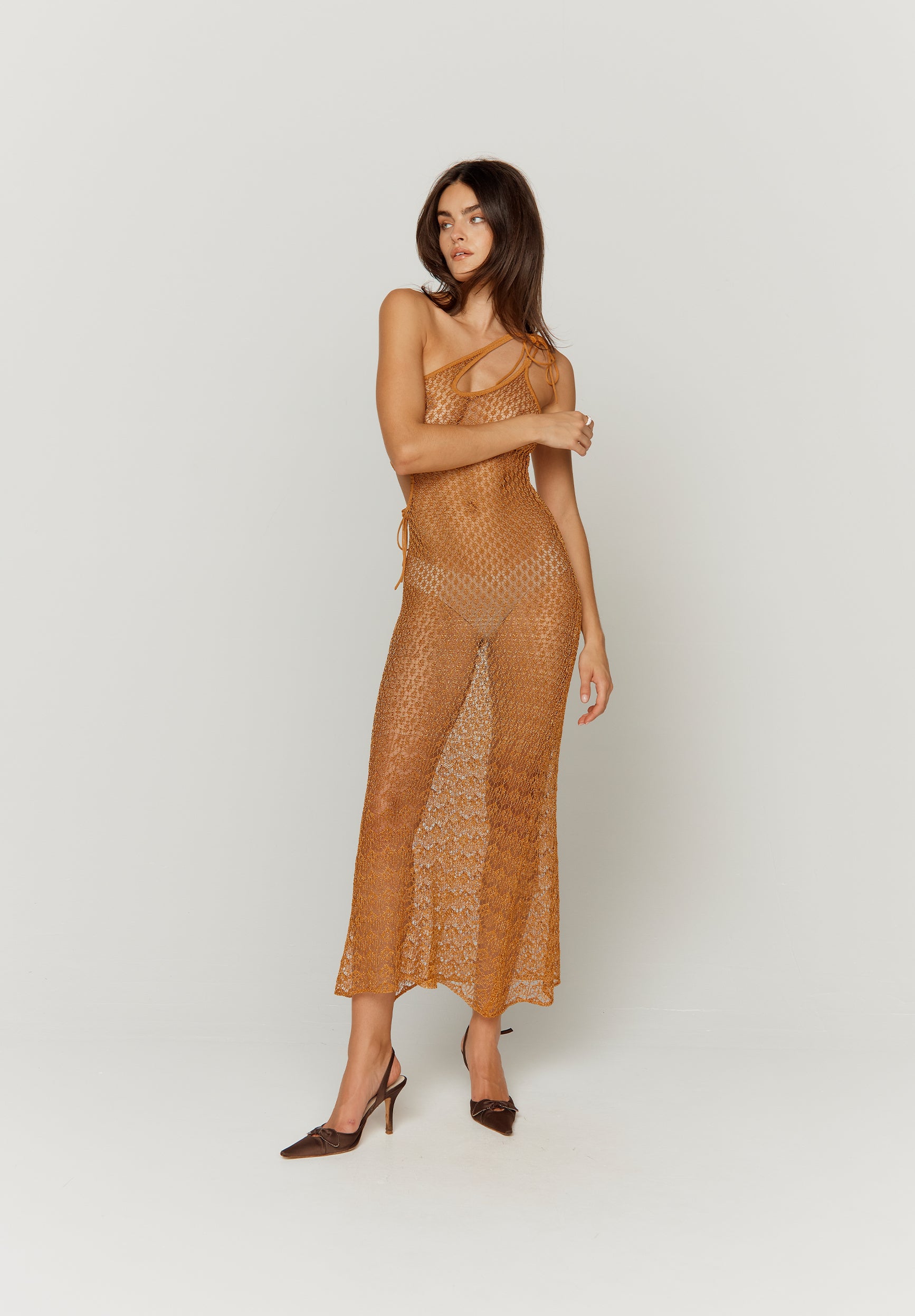 House Of Sunny Women's Dresses ATHENA KNIT DRESS abito UK 6-18 metallizzato