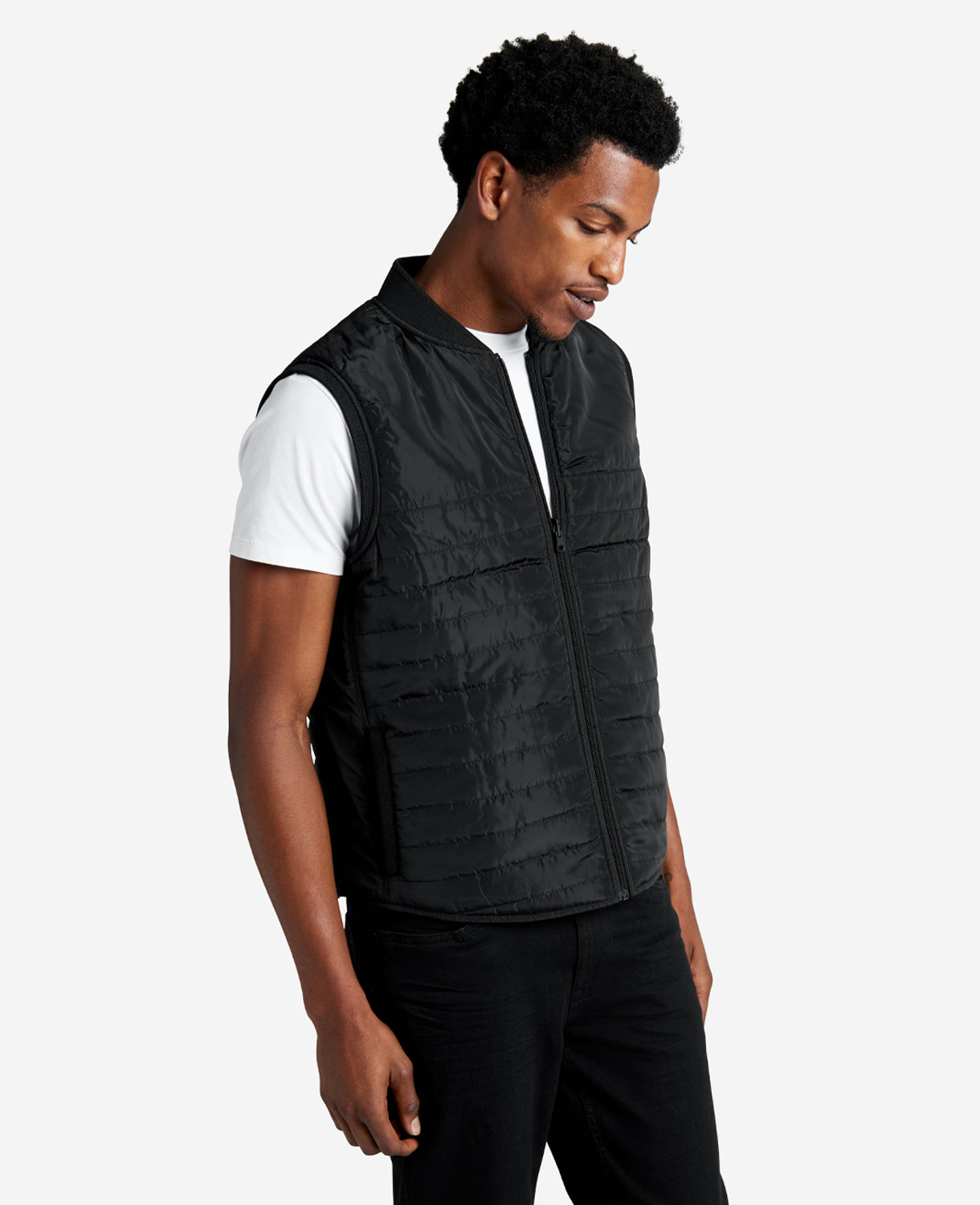 Kenneth Cole Reaction Clothing Reversible Vest gilet reversibile nero imbottito