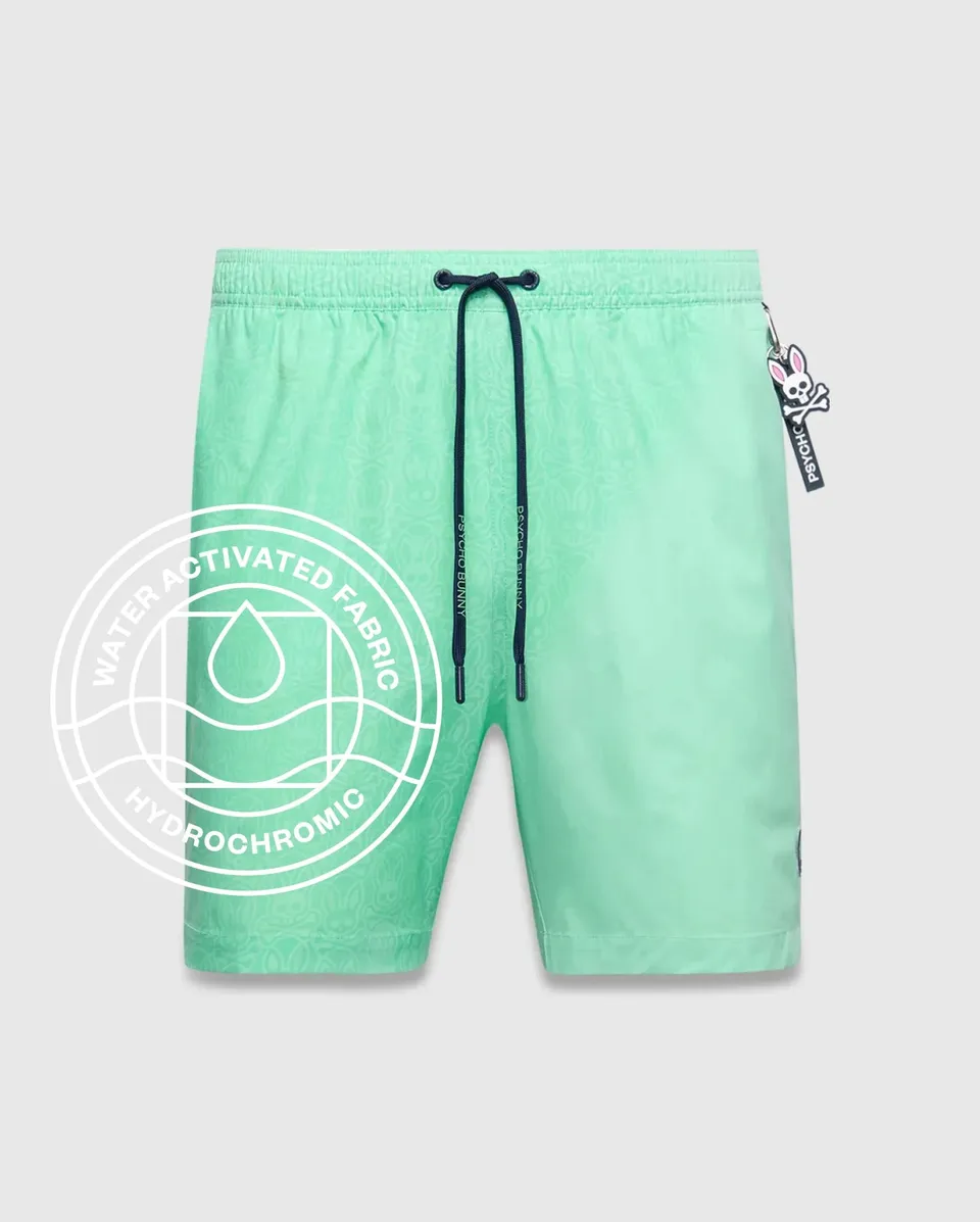 Psycho Bunny Men's Swimwear Samos costume da bagno verde 6" idroreattivo
