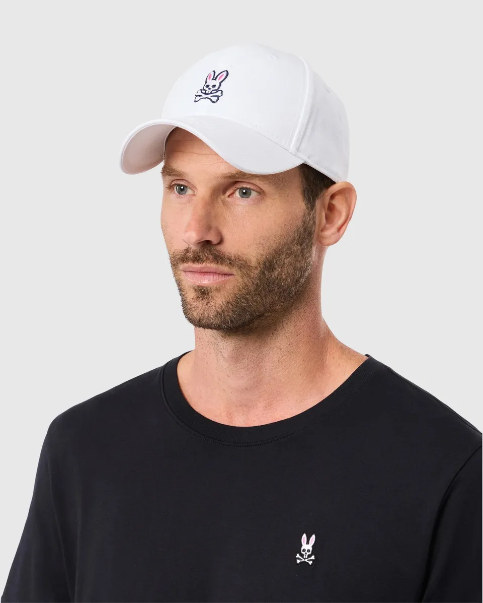 Psycho Bunny Accessories B6A816A1HT cappellino baseball bianco cotone