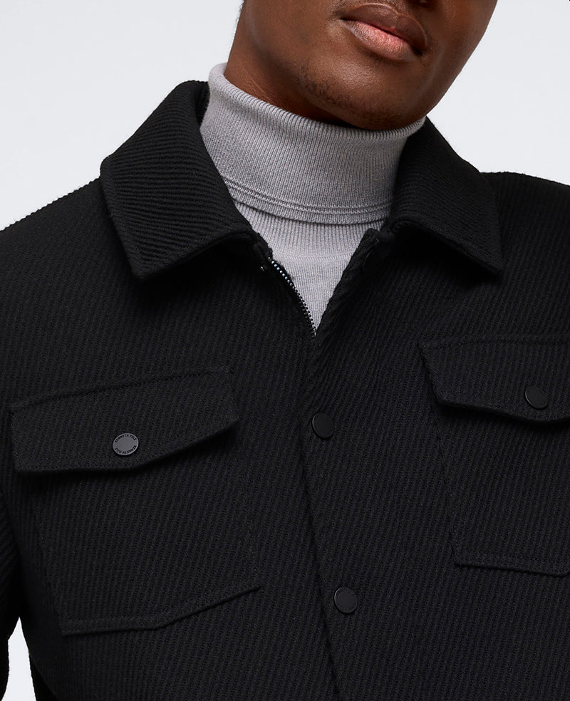 Kenneth Cole Reaction Clothing Heavyweight Twill Trucker Jacket giacca nera