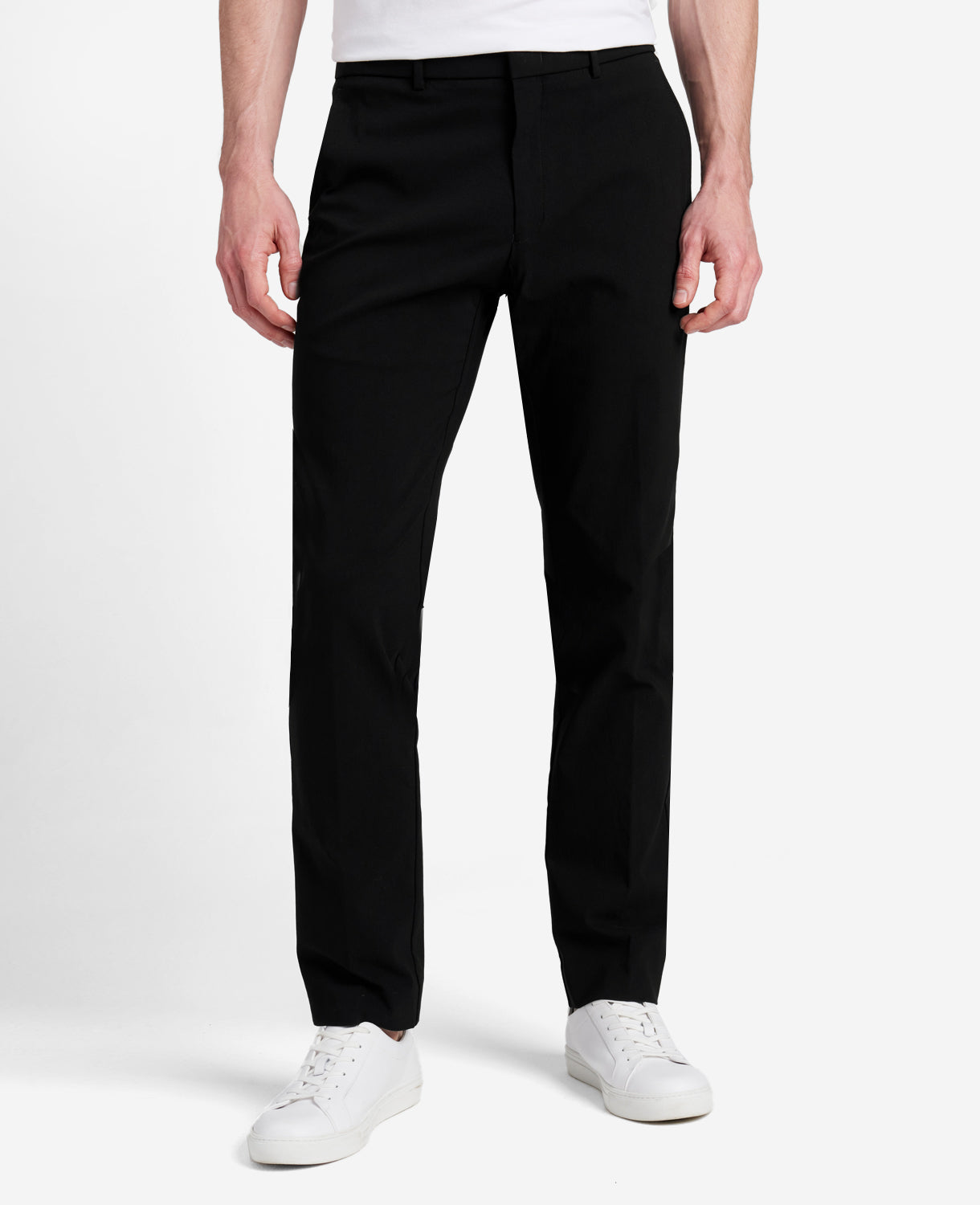 Kenneth Cole Reaction Stretch Twill Regular-Fit Flex Waistband Pant pantaloni neri