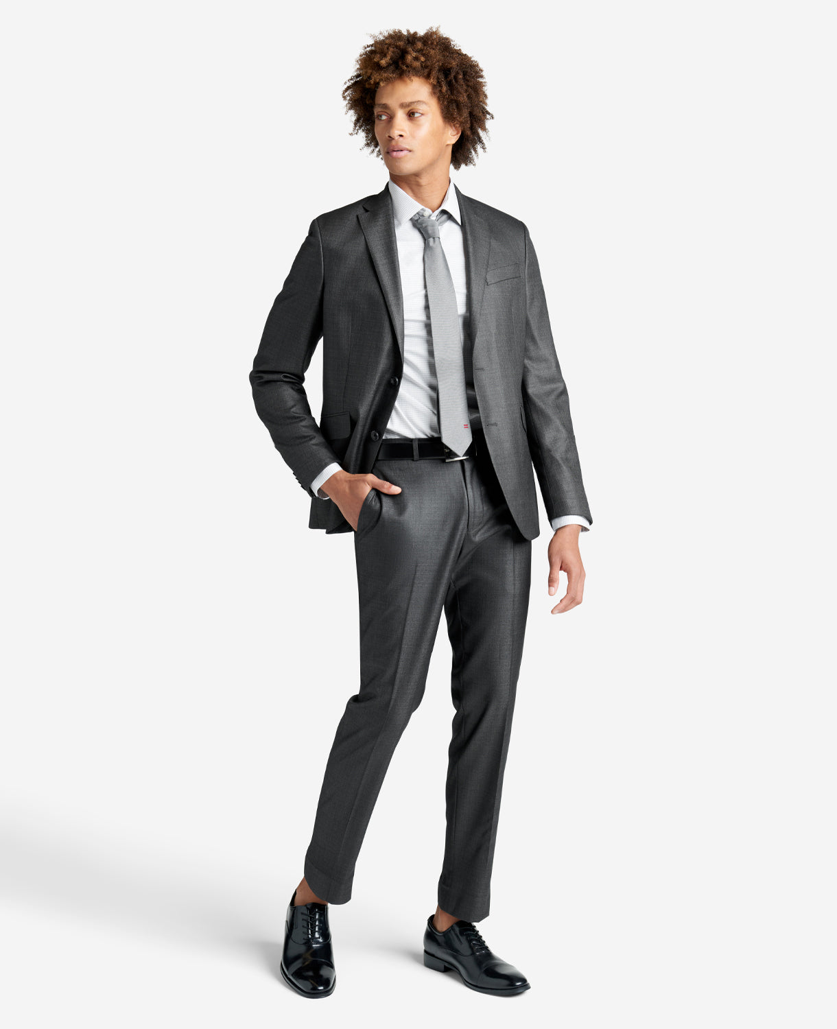 Kenneth Cole Reaction Clothing Slim Fit Sustainable Stretch Collar Solid Dress Shirt with TEK FIT camicia blu slim fit