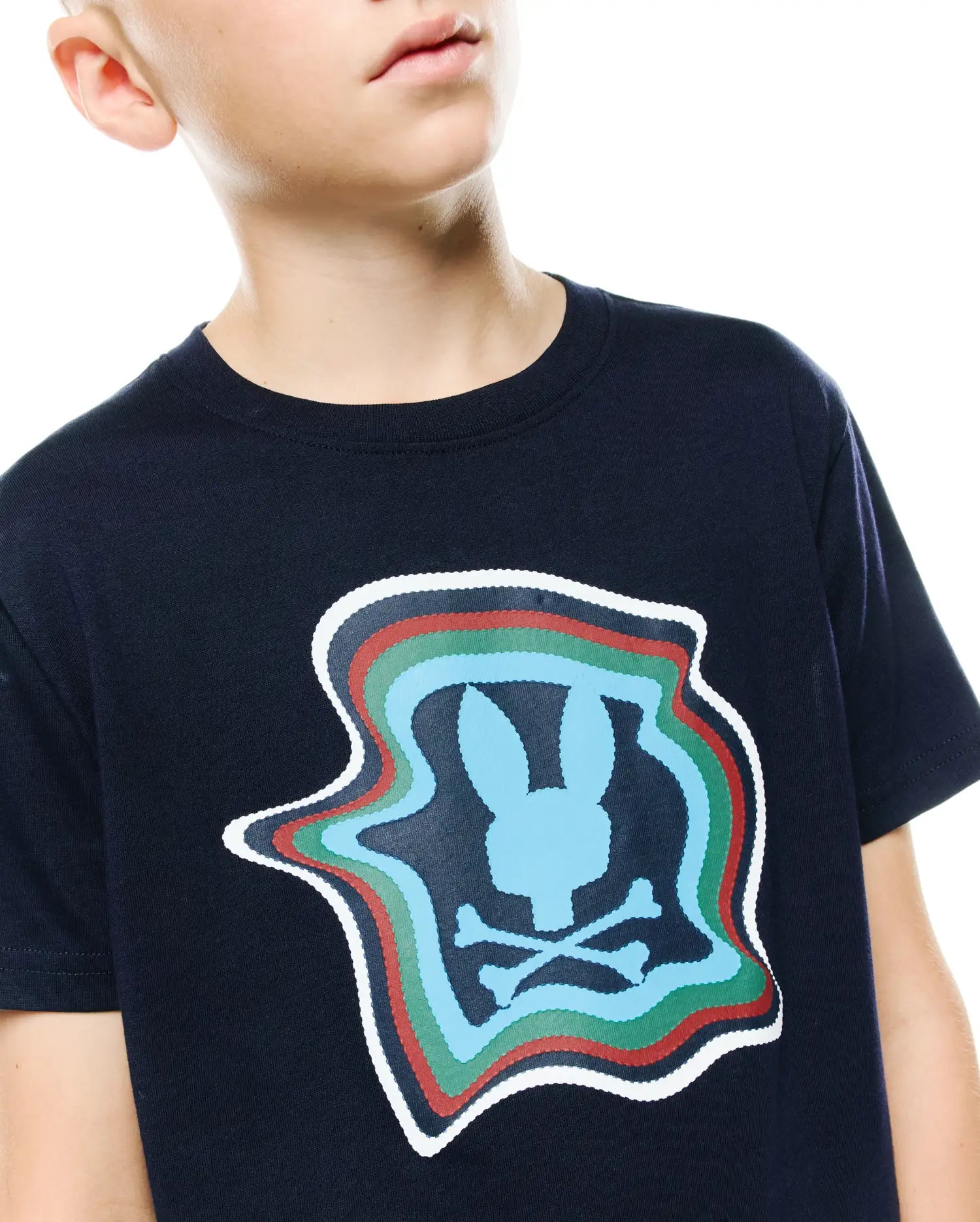 Psycho Bunny Kids Tees Klaus Graphic Tee t-shirt blu con stampa