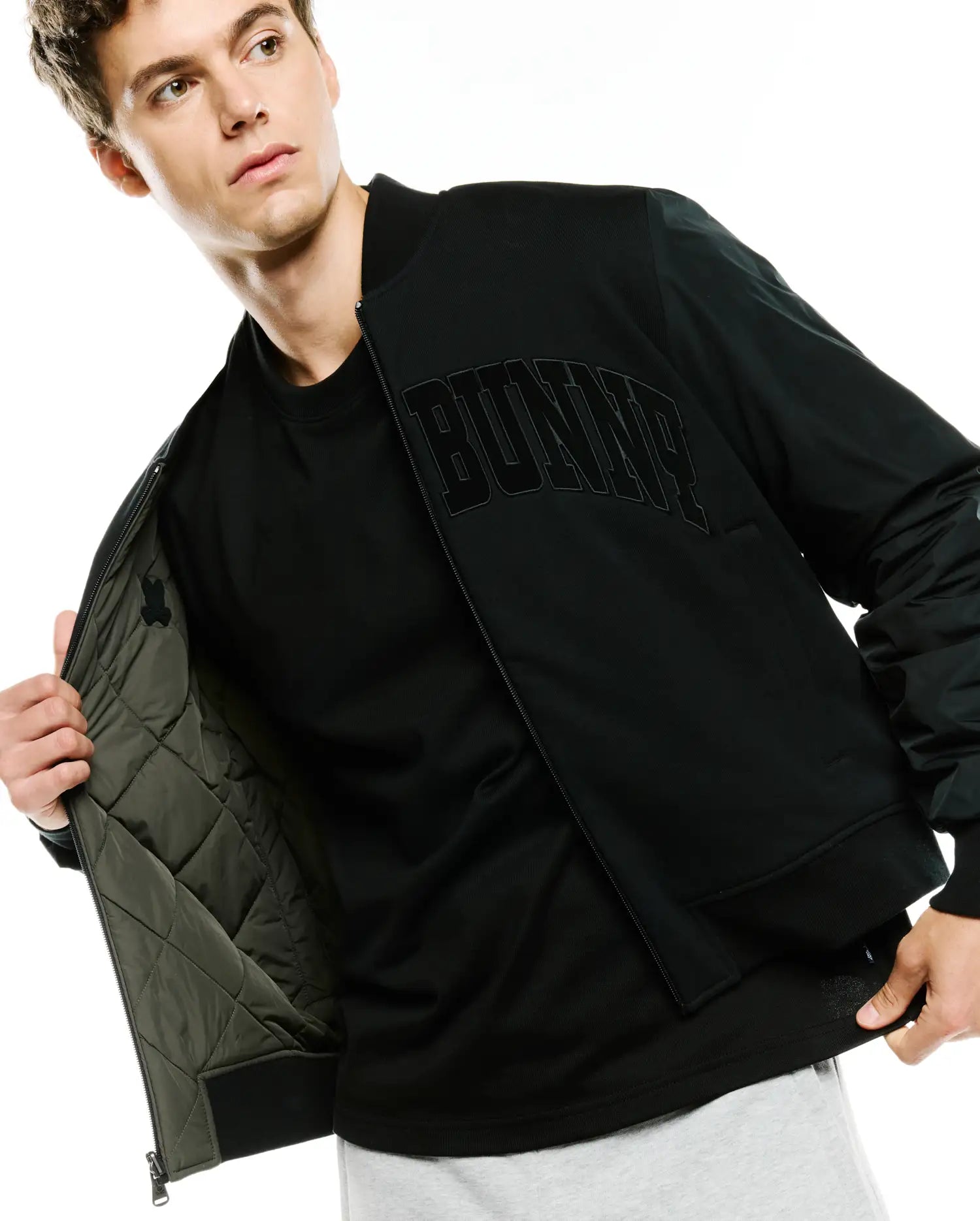 Psycho Bunny Jackets Men's Joaquin Bomber reversibile nero