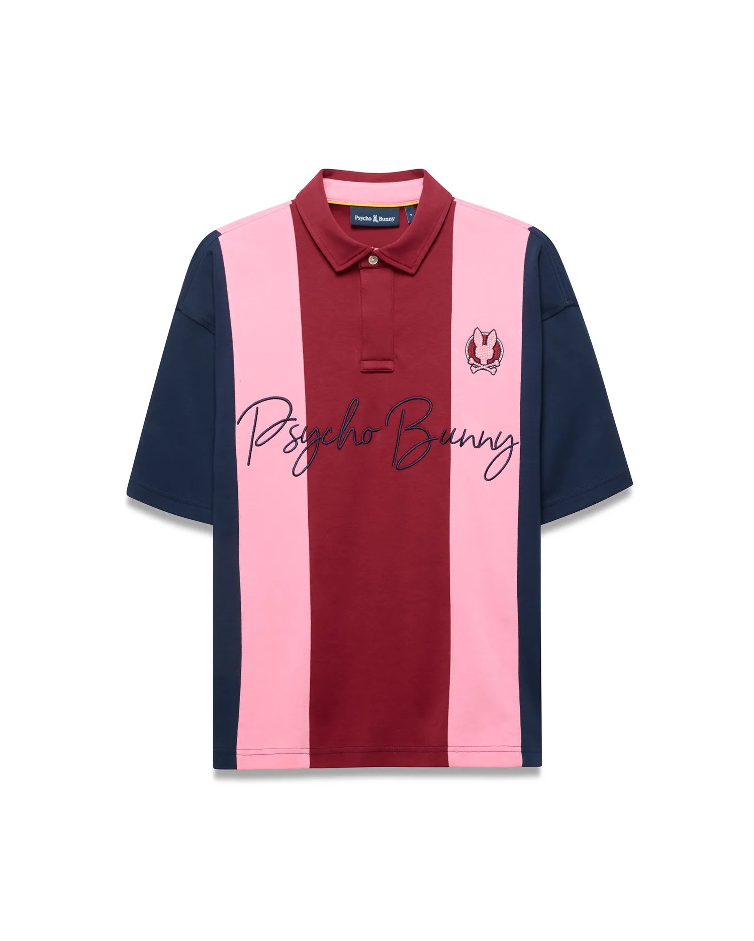 Psycho Bunny Men's Polos Chad Oversized Striped Polo polo rosso oversize