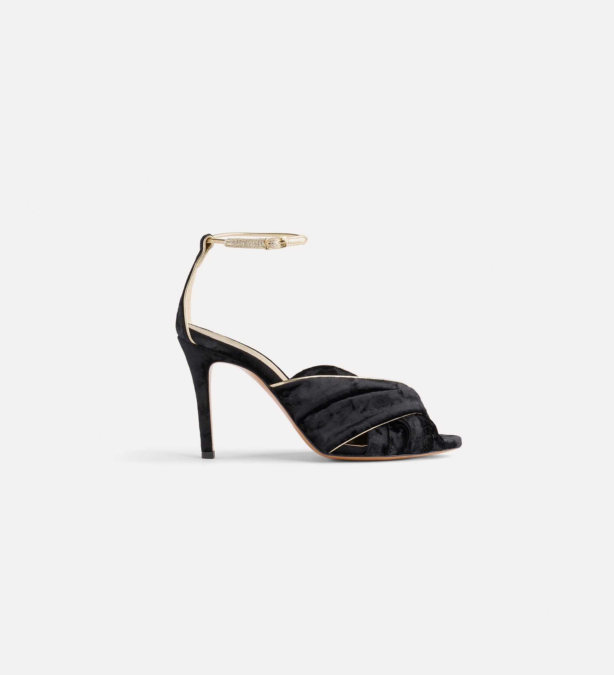 Forte scarpe velvet criss-cross sandals sandali neri con tacco alto