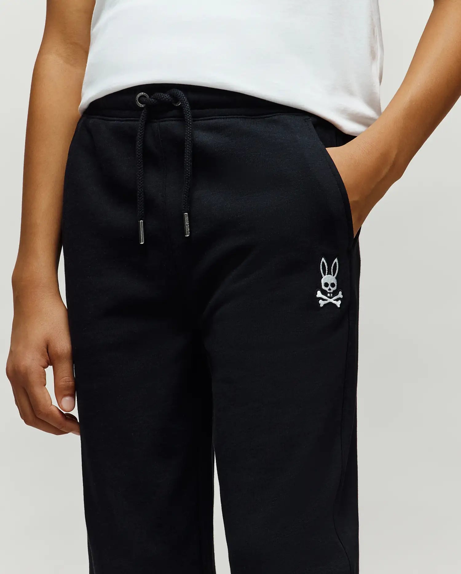 Psycho Bunny Kids Bottoms KIDS TIMOTHY 4K BUNNY JOGGER KB0800014 jogger nero elasticizzato
