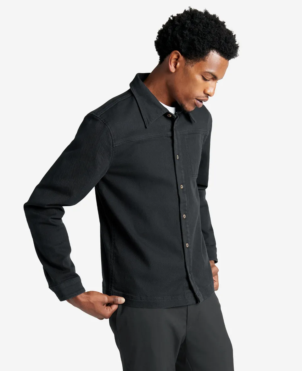 Kenneth Cole Reaction Clothing Stretch Shirt Jacket giacca camicia nera
