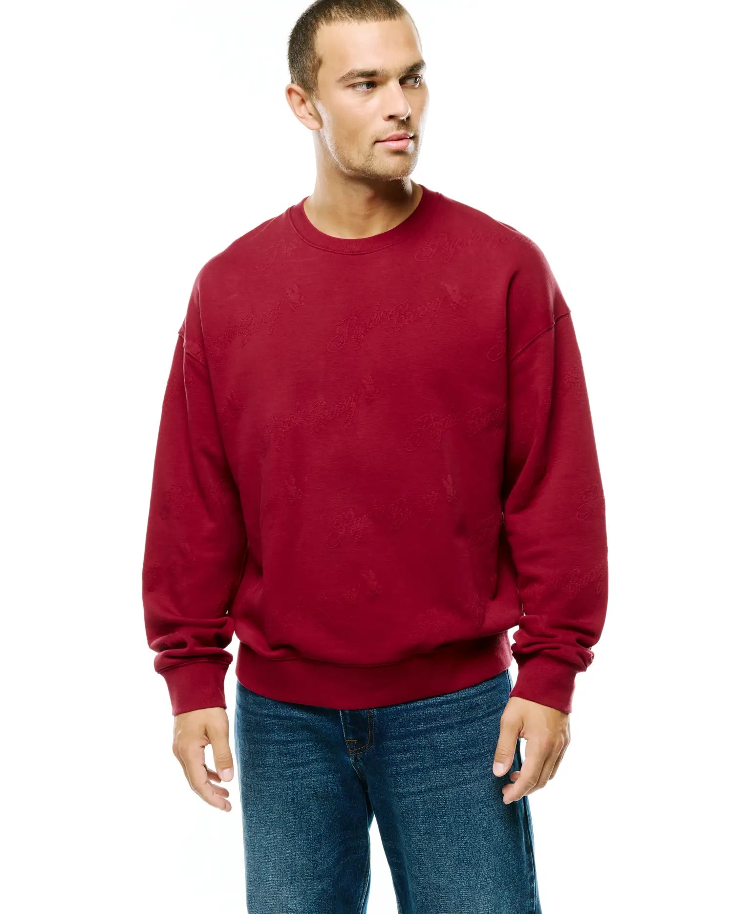 Psycho Bunny Men's Sweatshirts & Hoodies MEN'S CEDRICK JACQUARD SWEATSHIRT MT0500250 felpa rossa