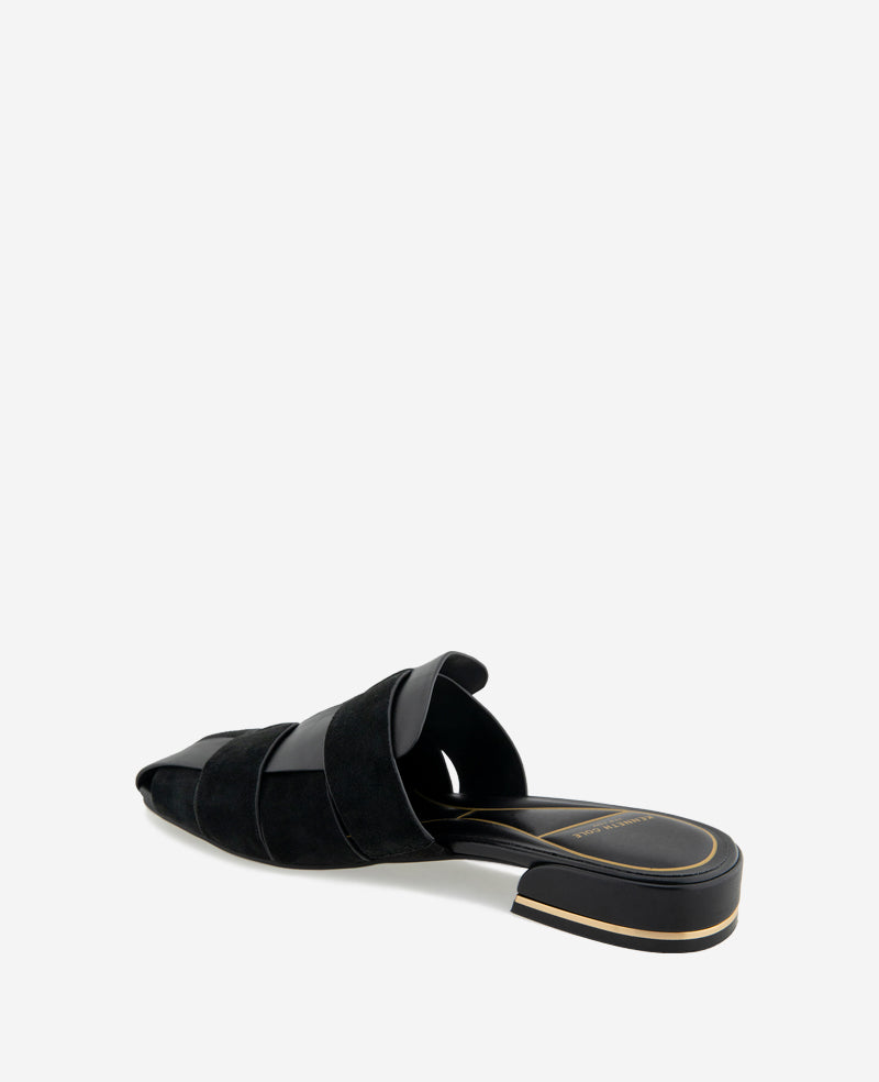 Kenneth Cole Reaction Shoes Faina Leather sandali neri in pelle