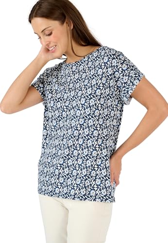 Damart Prêt-à-porter T-shirt Fiammato con stampa vegetale 42-44 cotone modal
