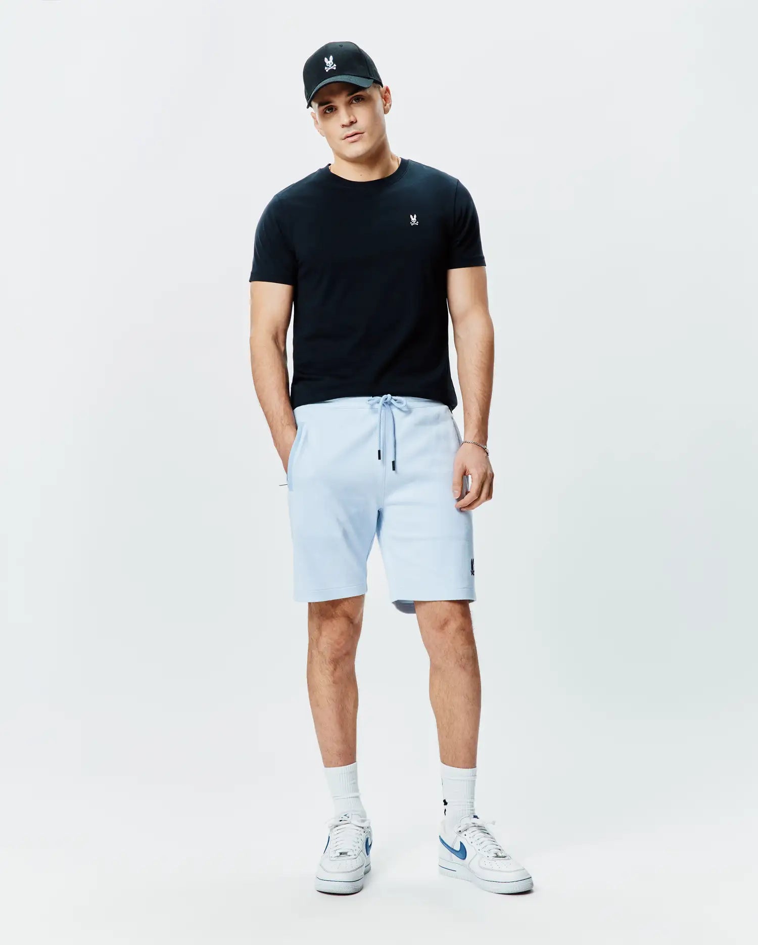 Psycho Bunny Men's Shorts Keith Short 8" MB0900045 pantaloncini blu