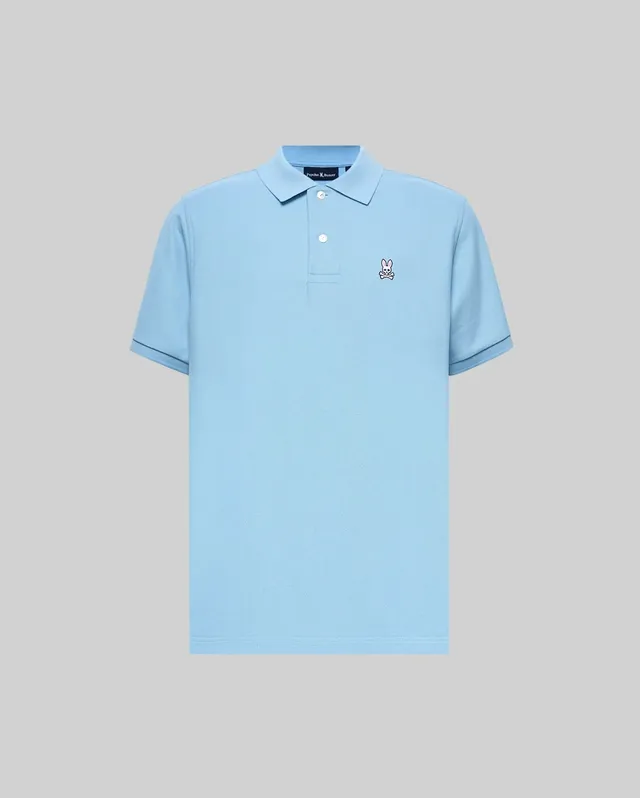 Psycho Bunny Men's Polos Classic Pique Polo B6K001F200 polo blu in piqué