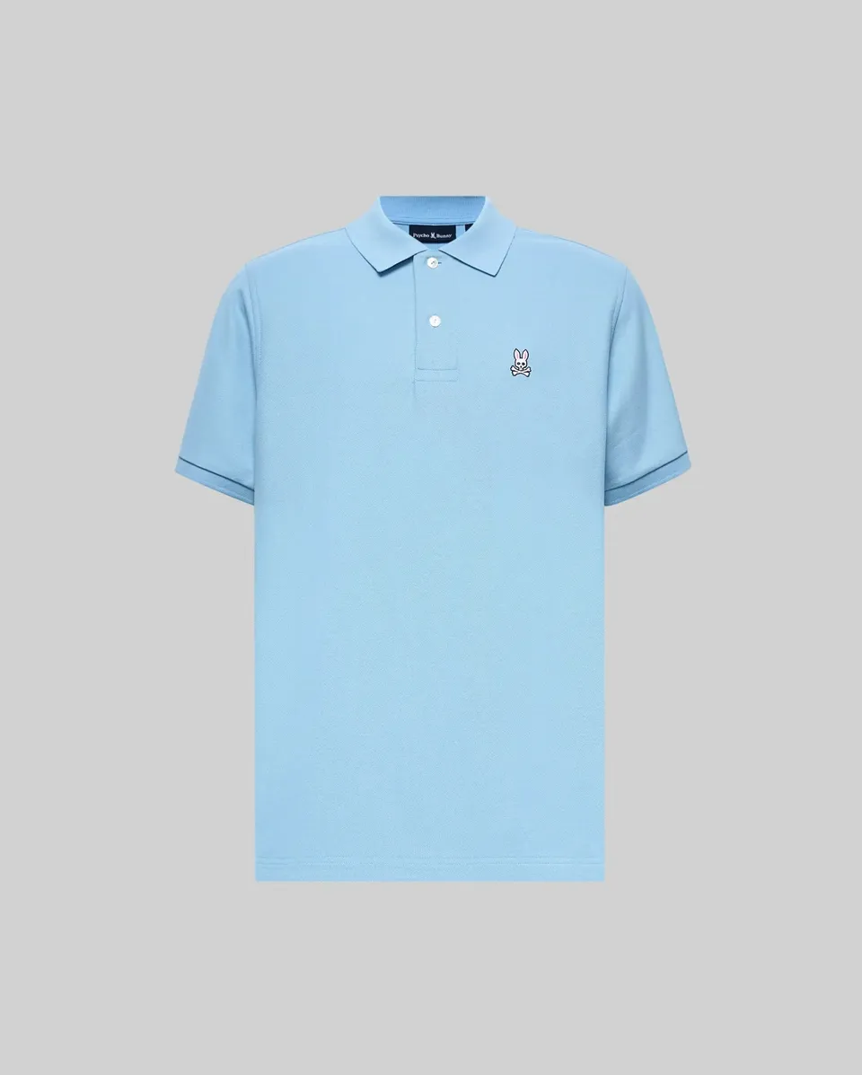 Psycho Bunny Men's Polos Classic Pique Polo B6K001F200 polo blu in piqué