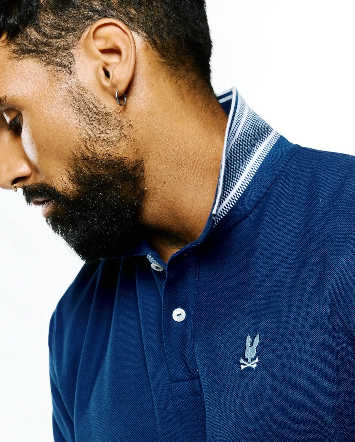 Psycho Bunny Men's Polos Stan Pima Piqué Polo polo blu navy