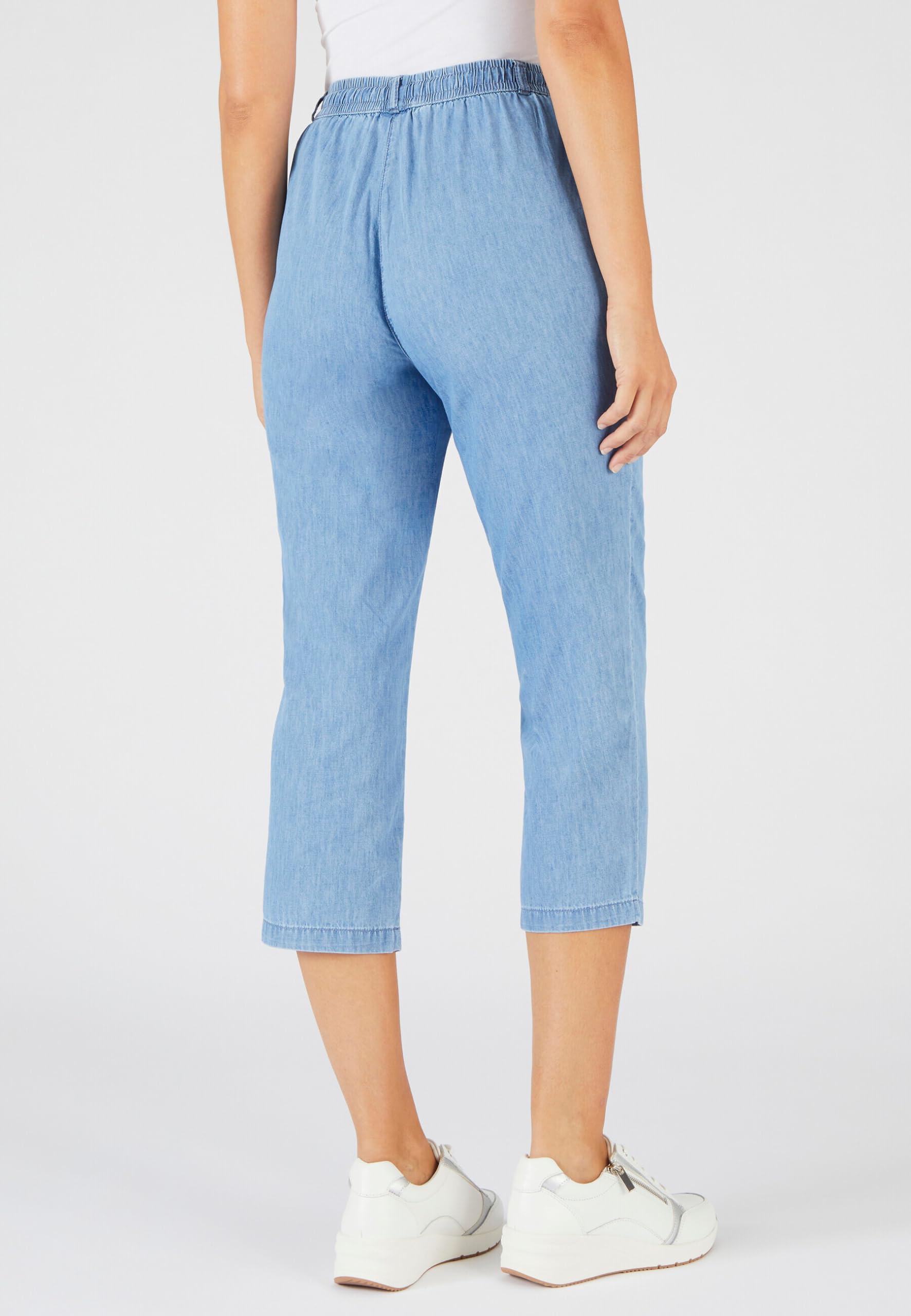 Damart Prêt-à-porter Pantaloni Chambray donna blu denim pastello 46 elasticizzati