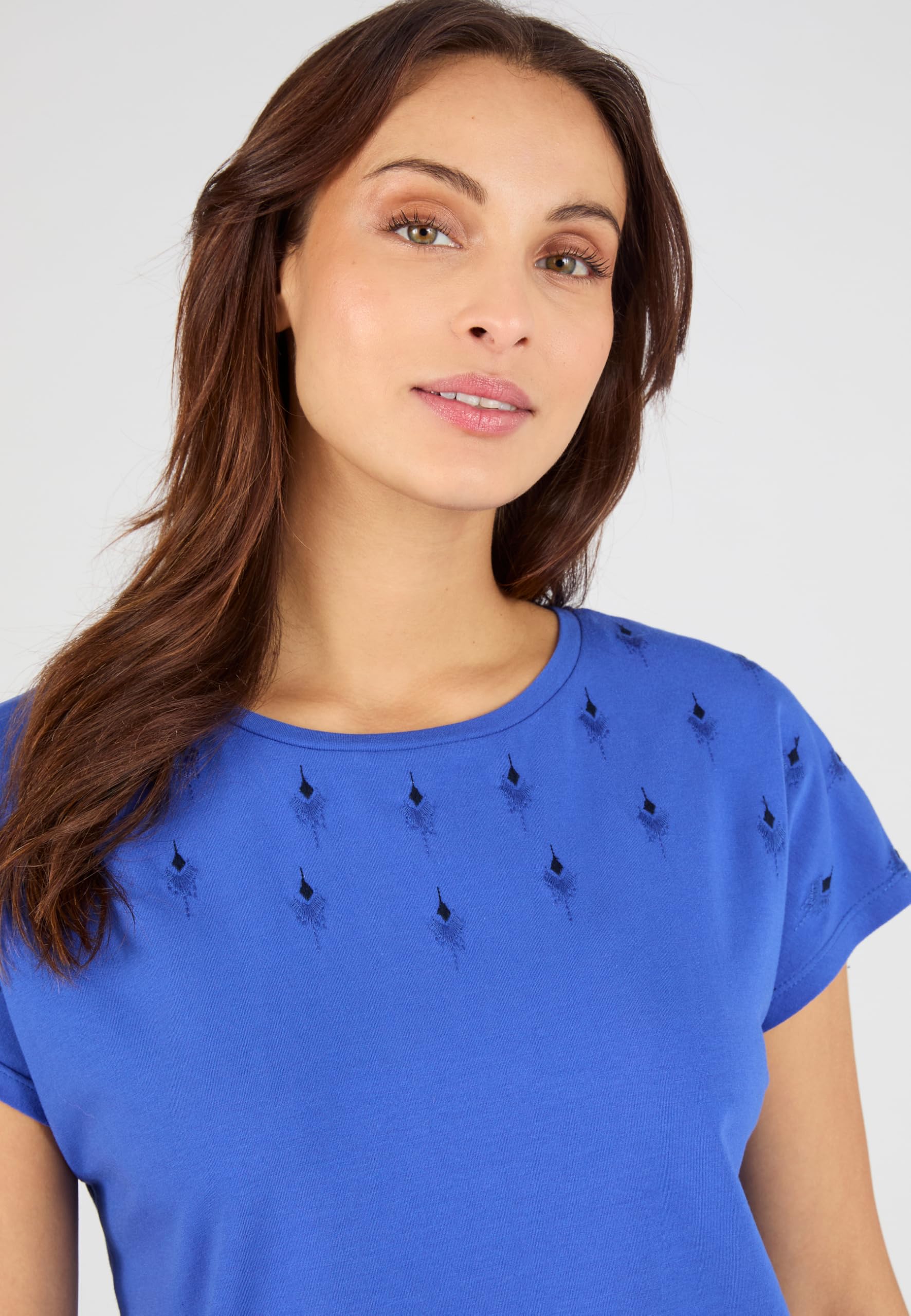 Damart Prêt-à-porter maglietta in maglia ricamata donna