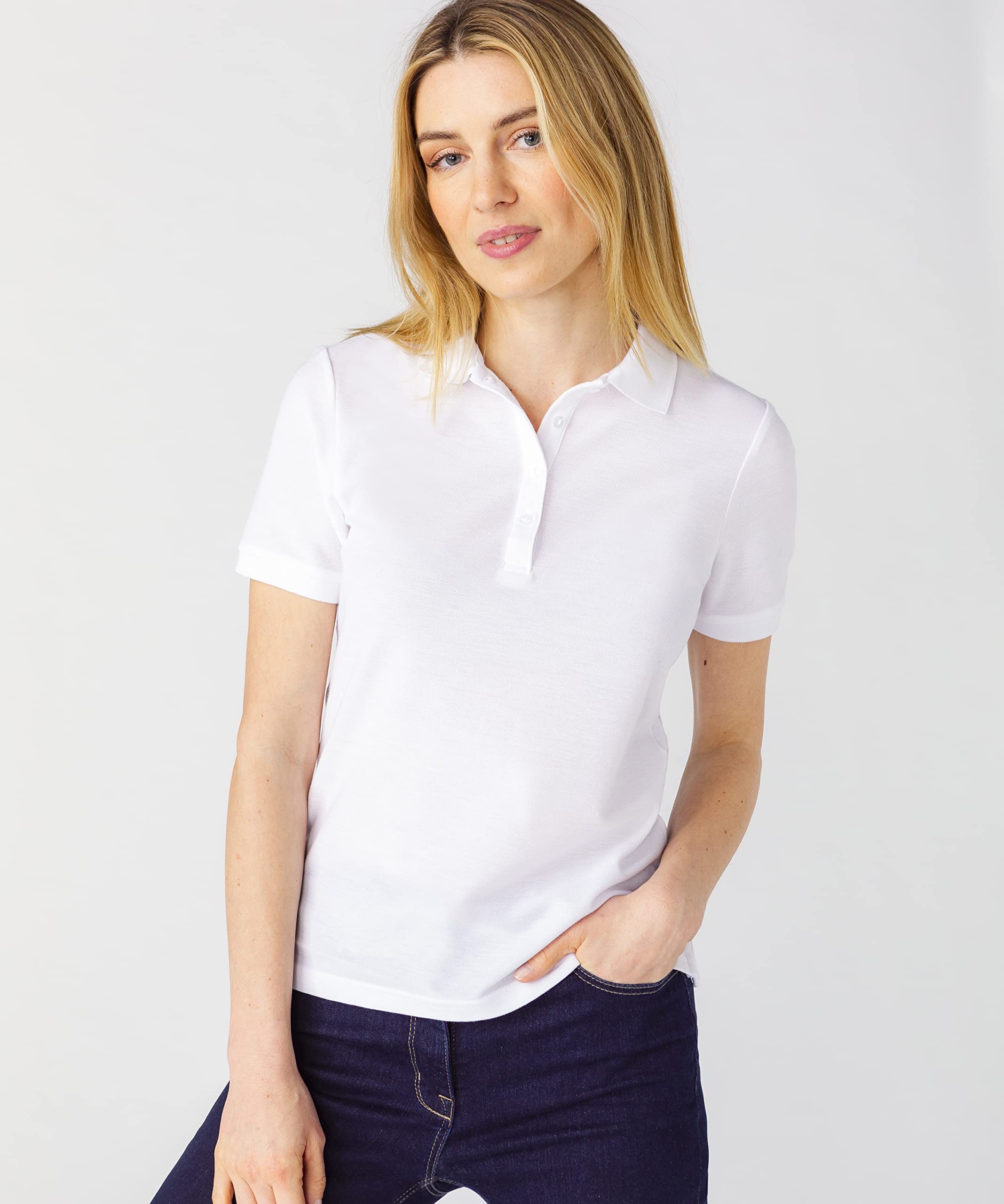Damart Prêt-à-porter polo a maglia piqué bianca 38