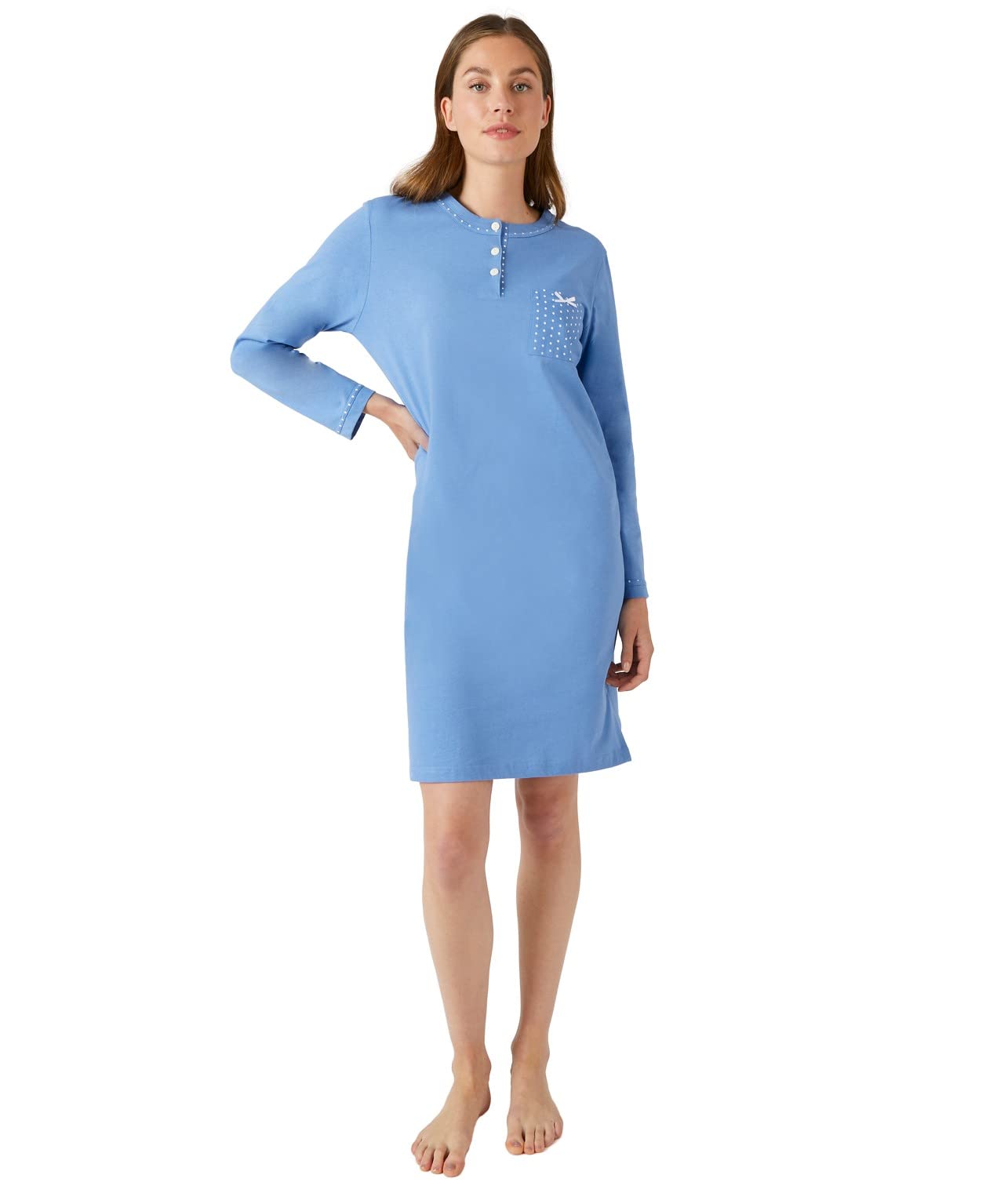 Damart Prêt-à-porter Liquette donna blu L cotone biologico 95 cm