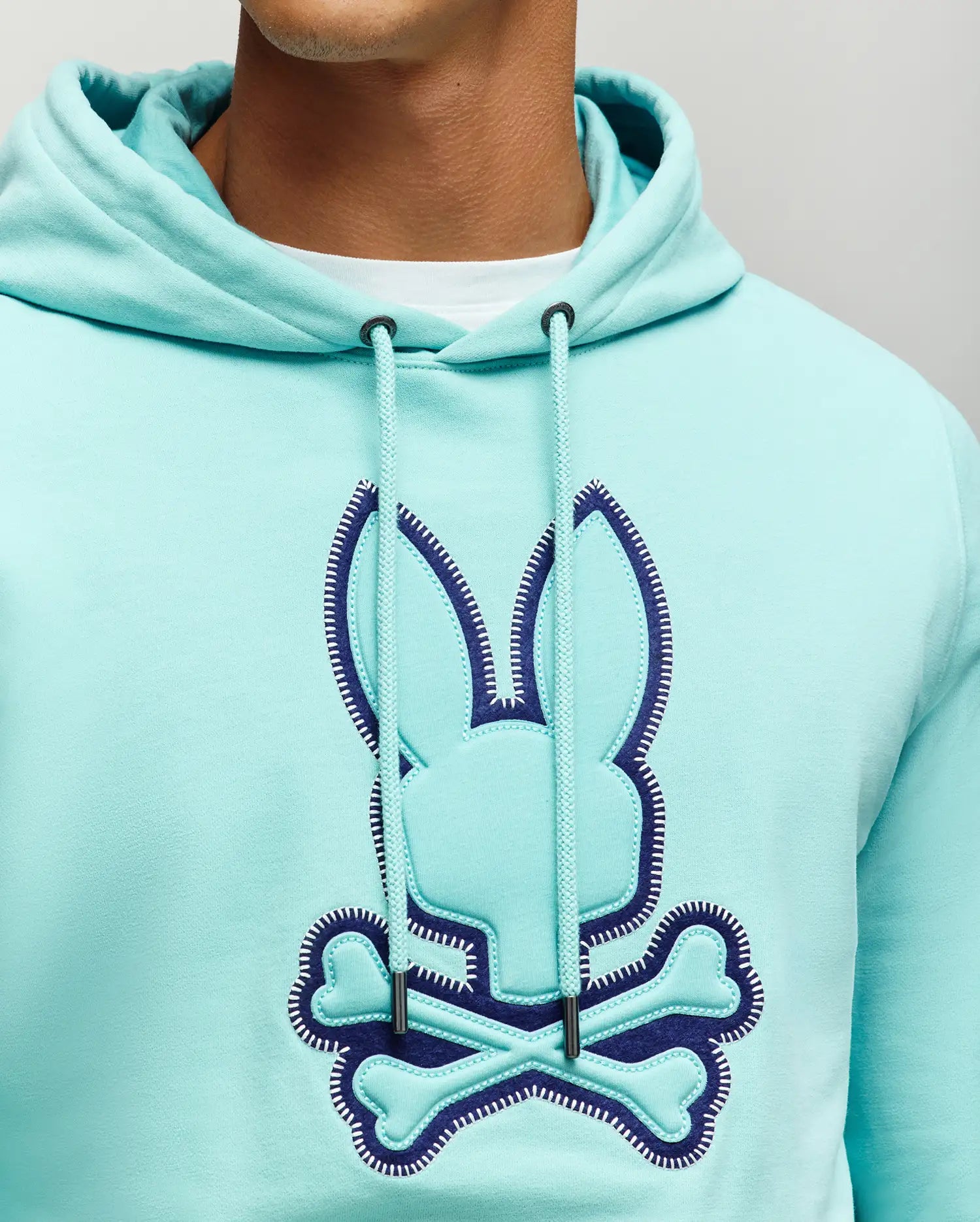 Psycho Bunny Men's Sweatshirts & Hoodies Gage Patch Hoodie MT0500089 felpa aqua