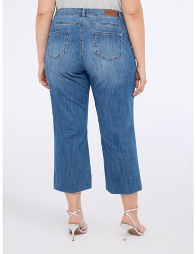 Fiorella Rubino Jeans cropped con strass 48 Plus multicolor