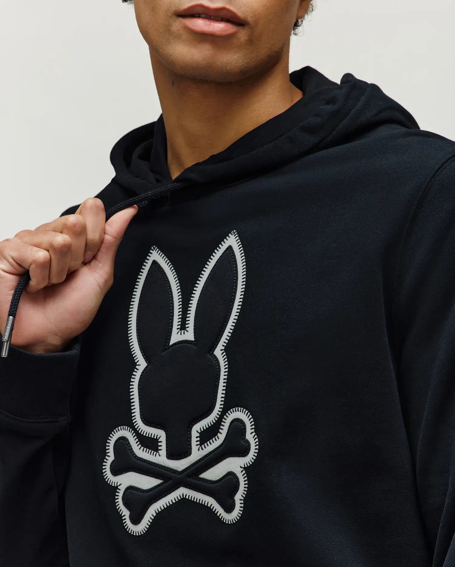 Psycho Bunny Men's Sweatshirts & Hoodies Gage Patch Hoodie MT0500089 felpa nera