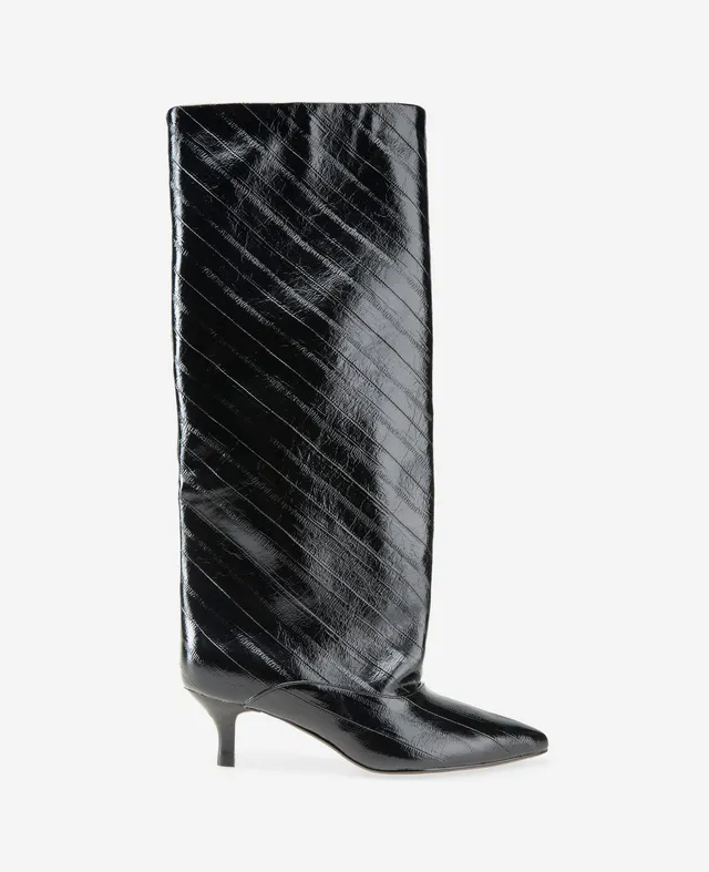 Kenneth Cole Reaction Shoes Brisbane Embossed Eel Tall Shaft Boot stivali neri