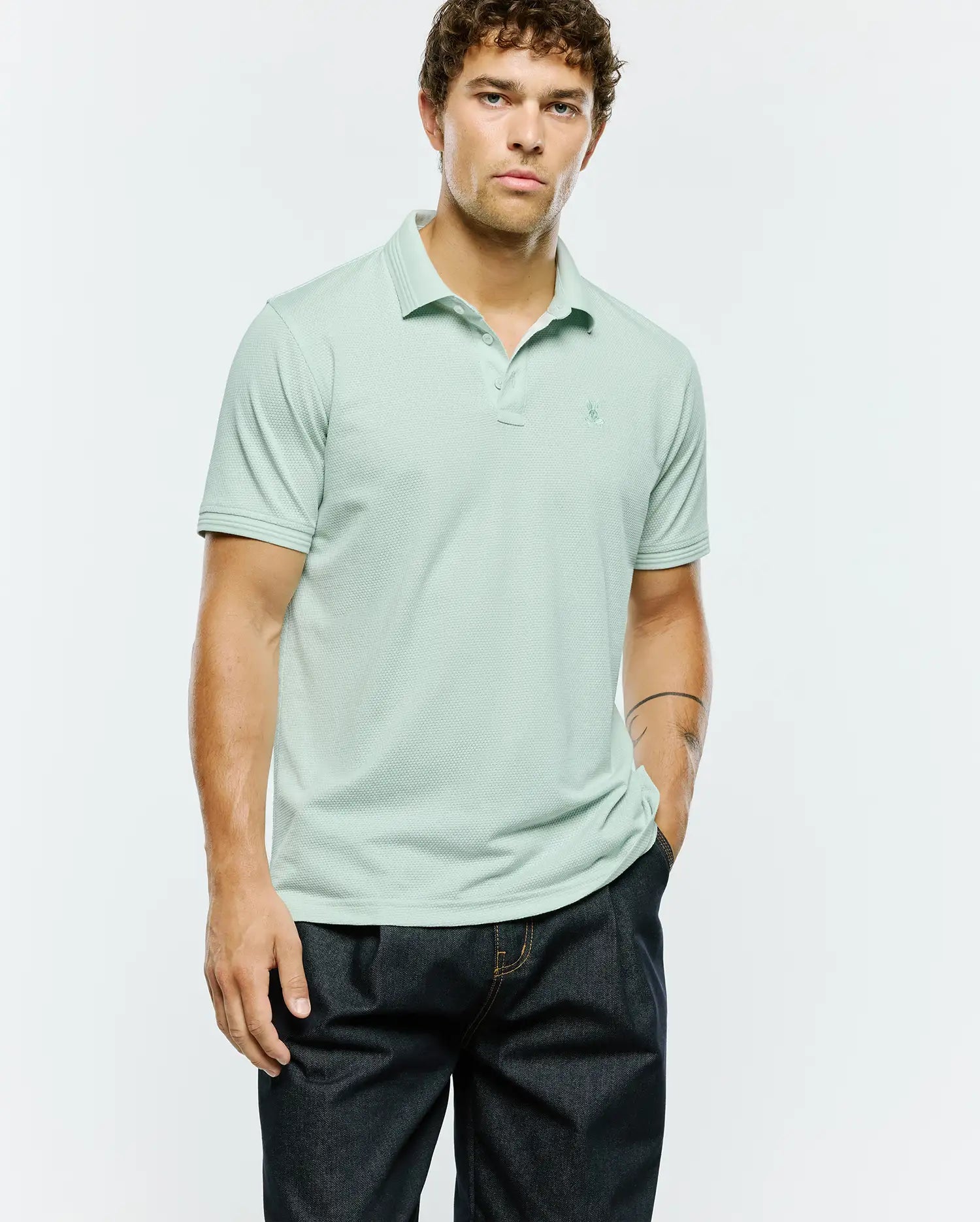 Psycho Bunny Men's Polos Tiernan Lightweight Pique Polo polo verde