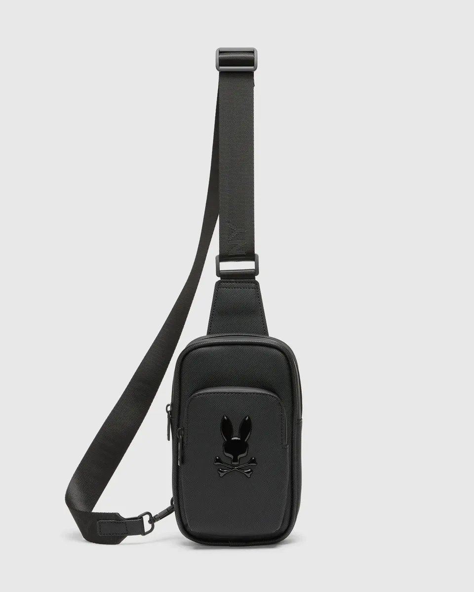 Psycho Bunny Accessories Crossbody Bag borsa a tracolla nera O/S poliestere