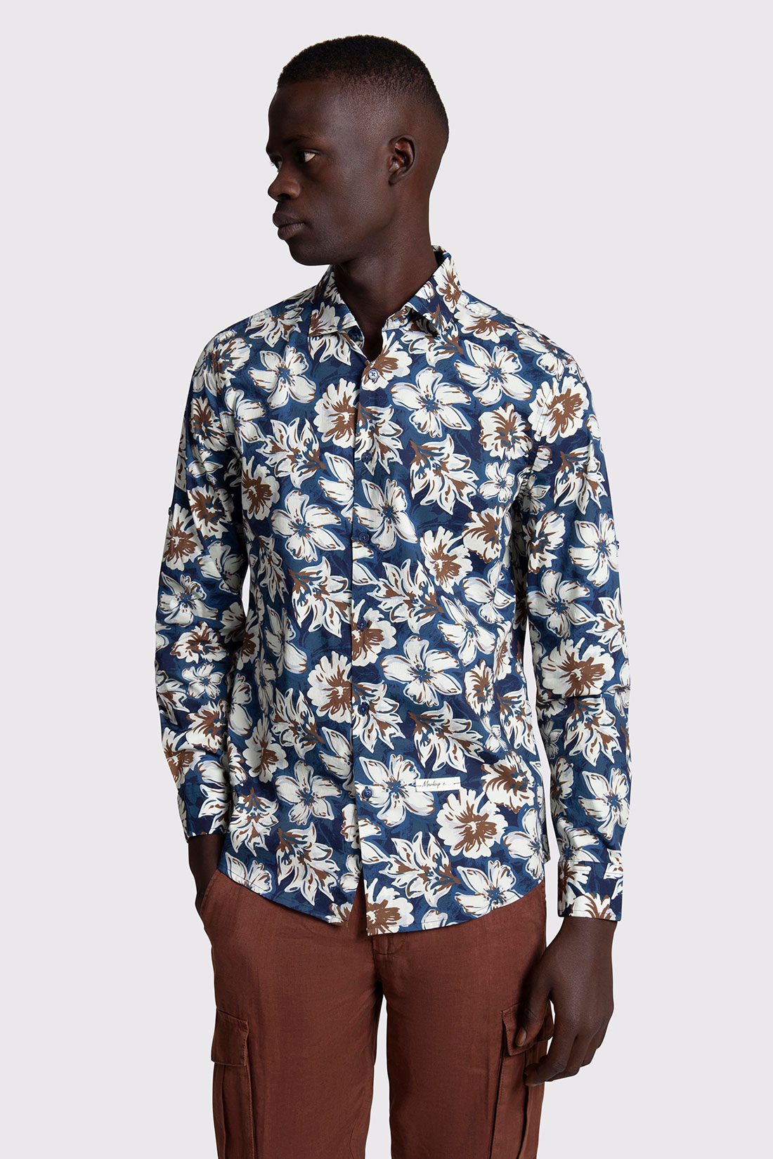 Markup Uomo Camicie Camiacia collo francese stampa fiori camicia