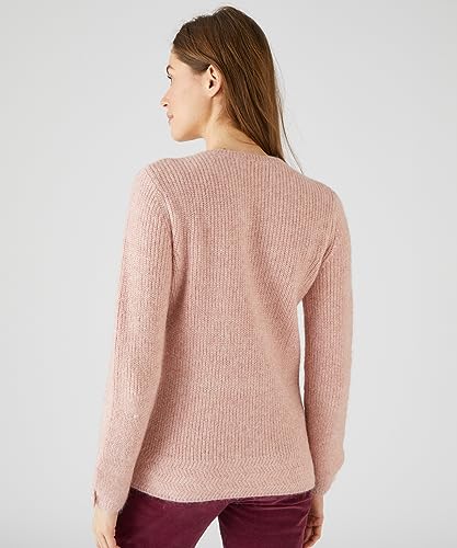 Damart Prêt-à-porter maglione maglia perla miscela alpaca rosa tenue 40