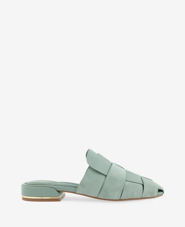 Kenneth Cole Reaction Shoes Faina Leather Fisherman Slide Sandal sandalo aqua pelle tacco 2,5 cm