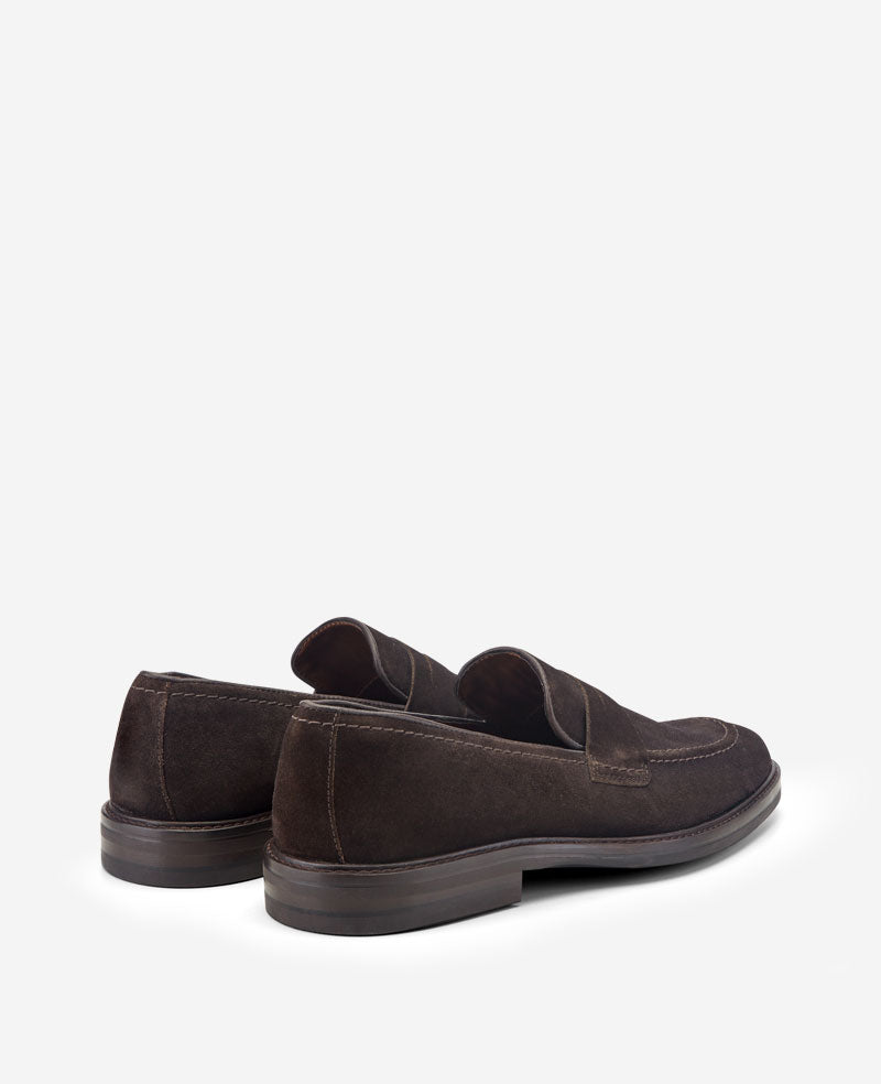 Kenneth Cole Reaction Shoes Ofrey Penny Loafer mocassino Mocha Brown Suede in pelle