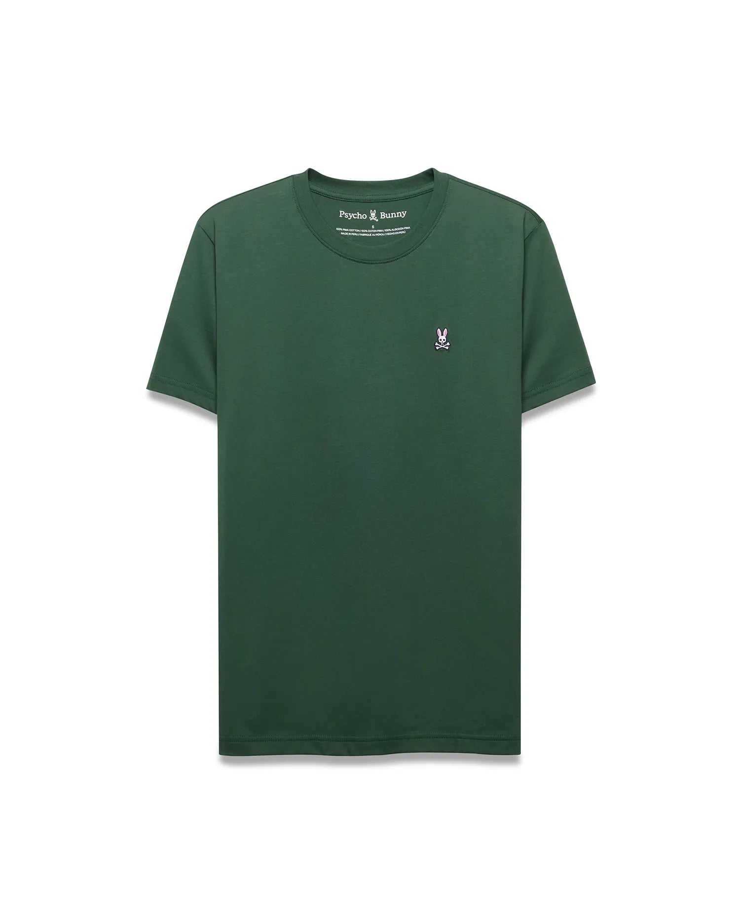 Psycho Bunny Men's Tees Classic Crew Neck Tee B6U014F200 maglietta verde Pineneedle XXS–XXXL in cotone Pima