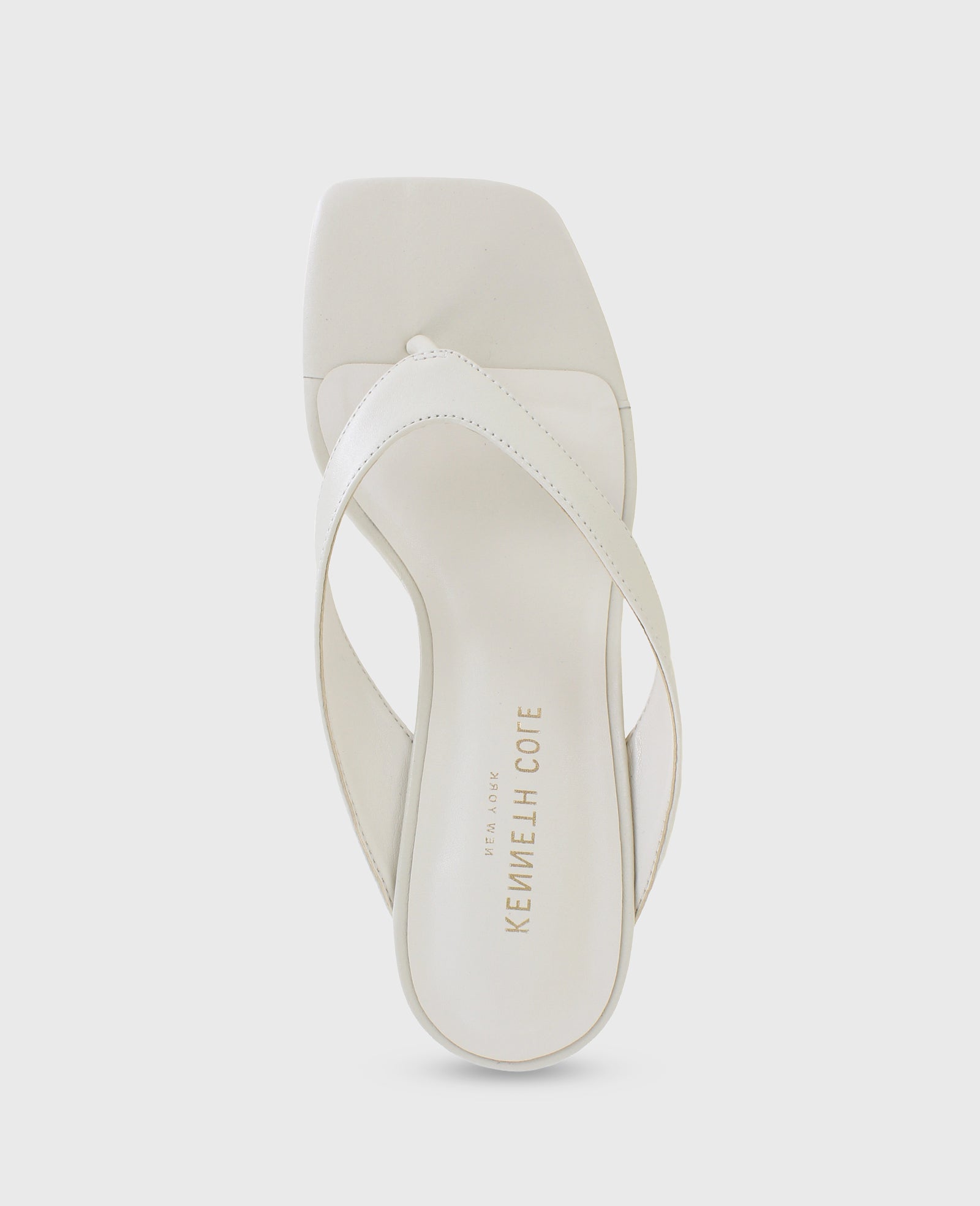 Kenneth Cole Reaction Shoes Susannah Leather Thong Wedge Sandal sandali zeppa ecru